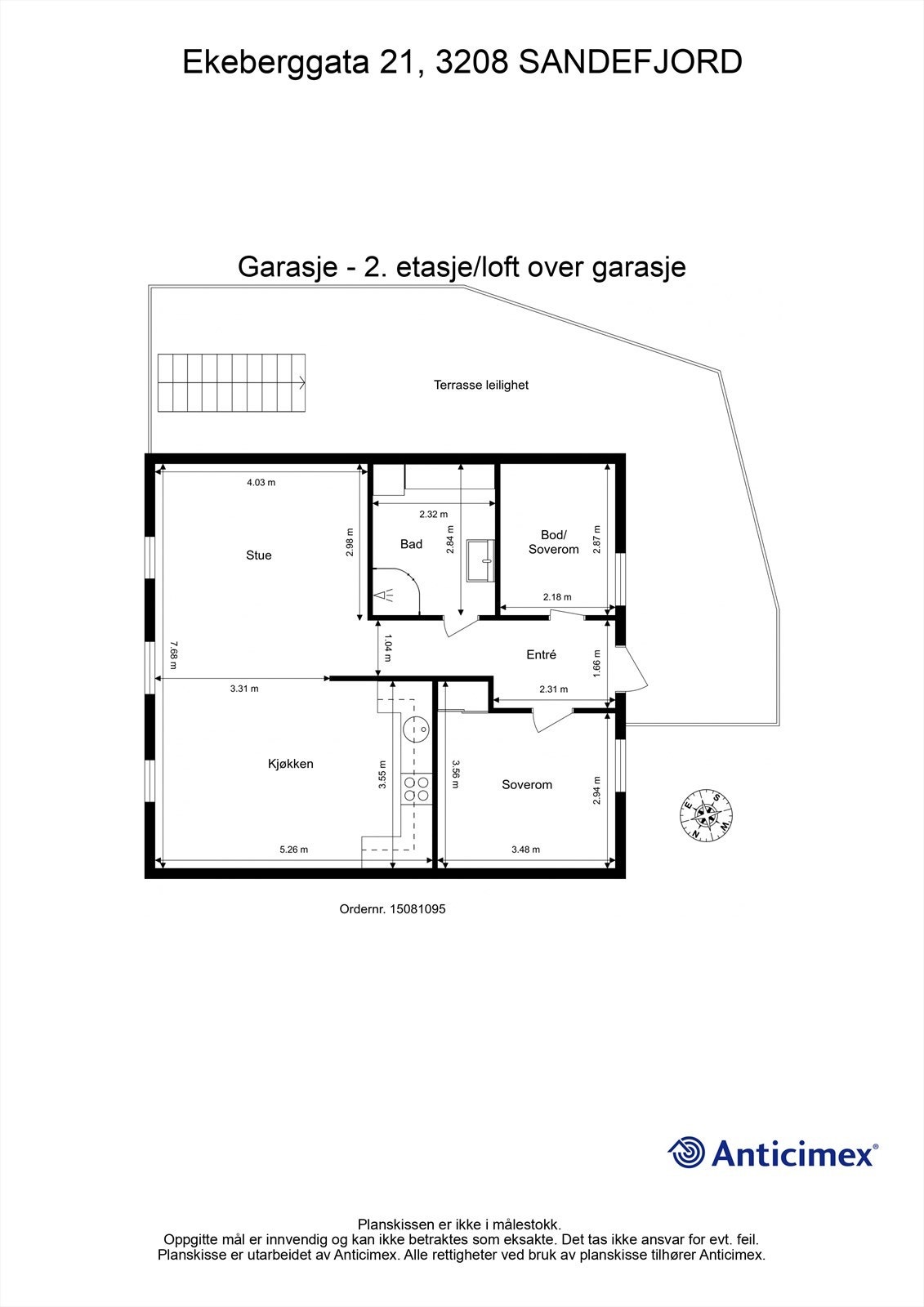 Plantegning 2.etasje i garasje Galleribilde