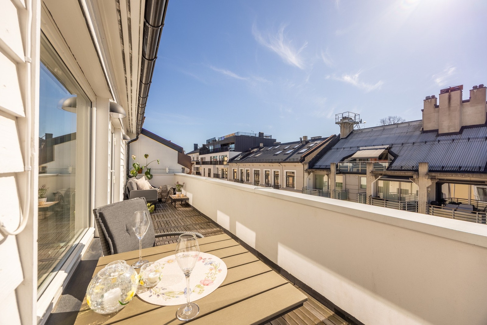 Takterrassen er på hele 13 kvm. Galleribilde