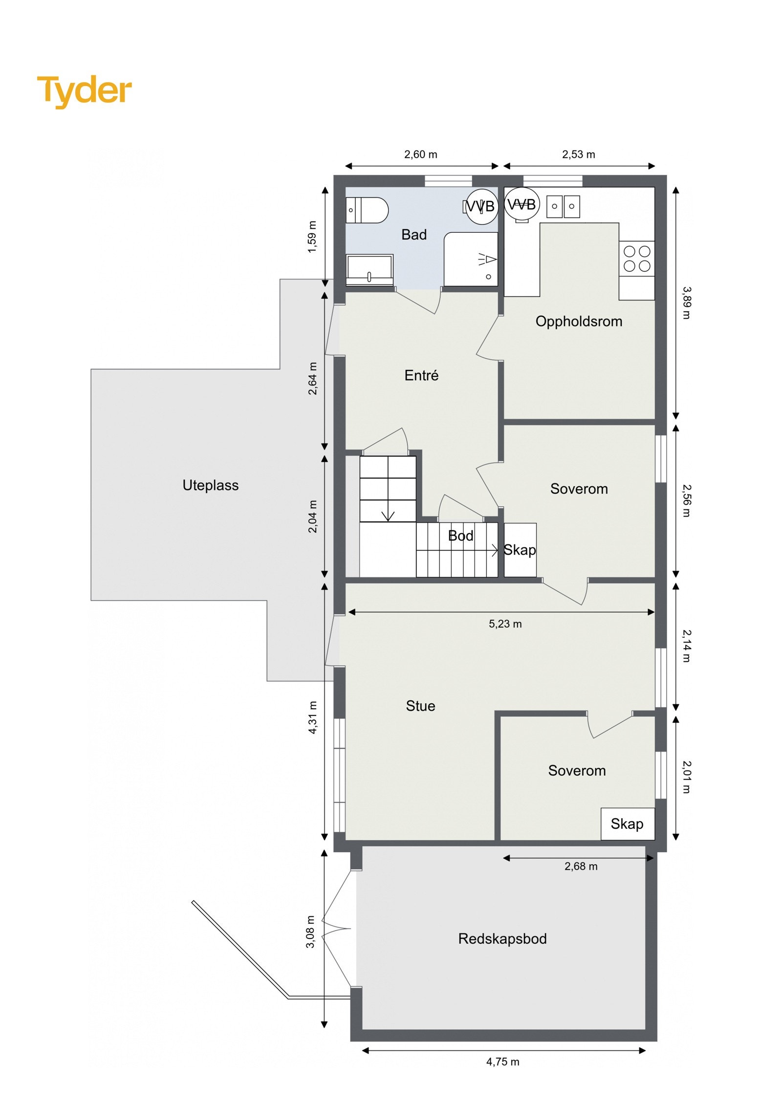 Låve - 1. etasje - Plantegning Galleribilde