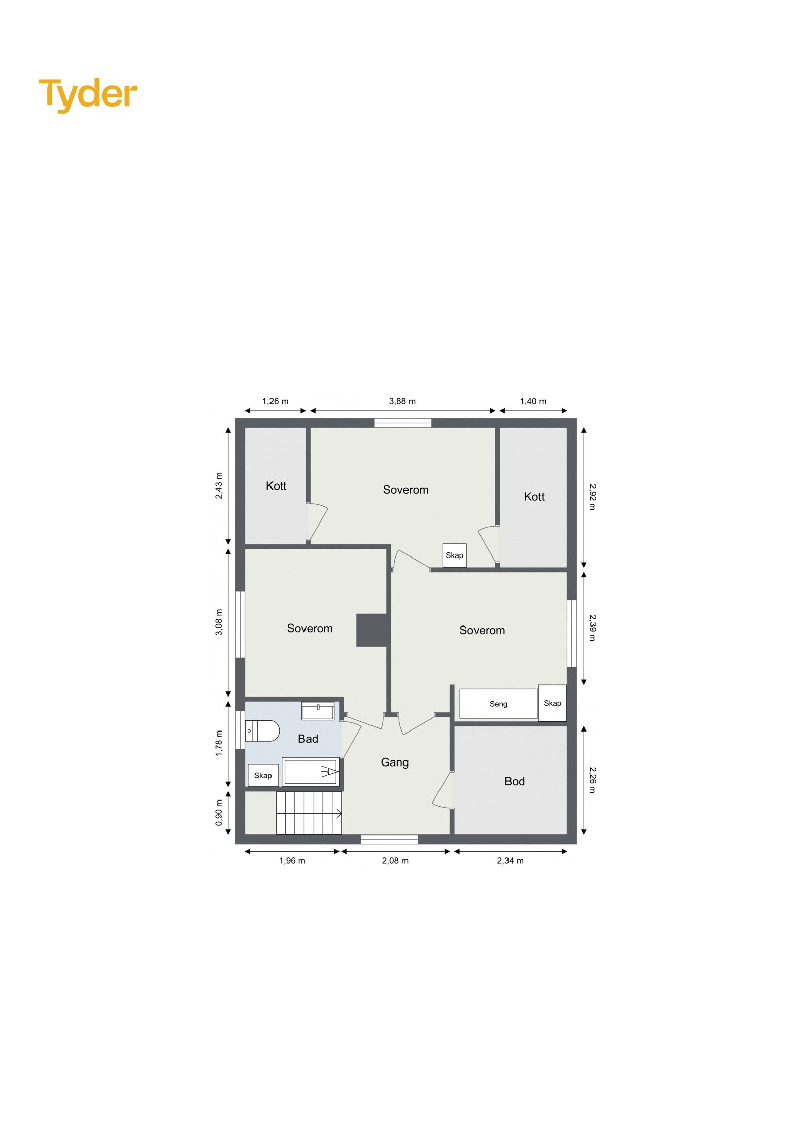 Hovedhus - 2. etasje - Plantegning Galleribilde
