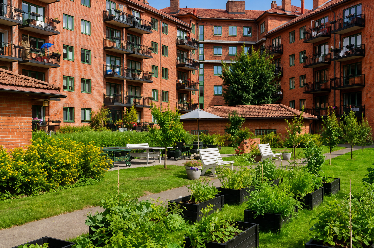 Bakgård Galleribilde