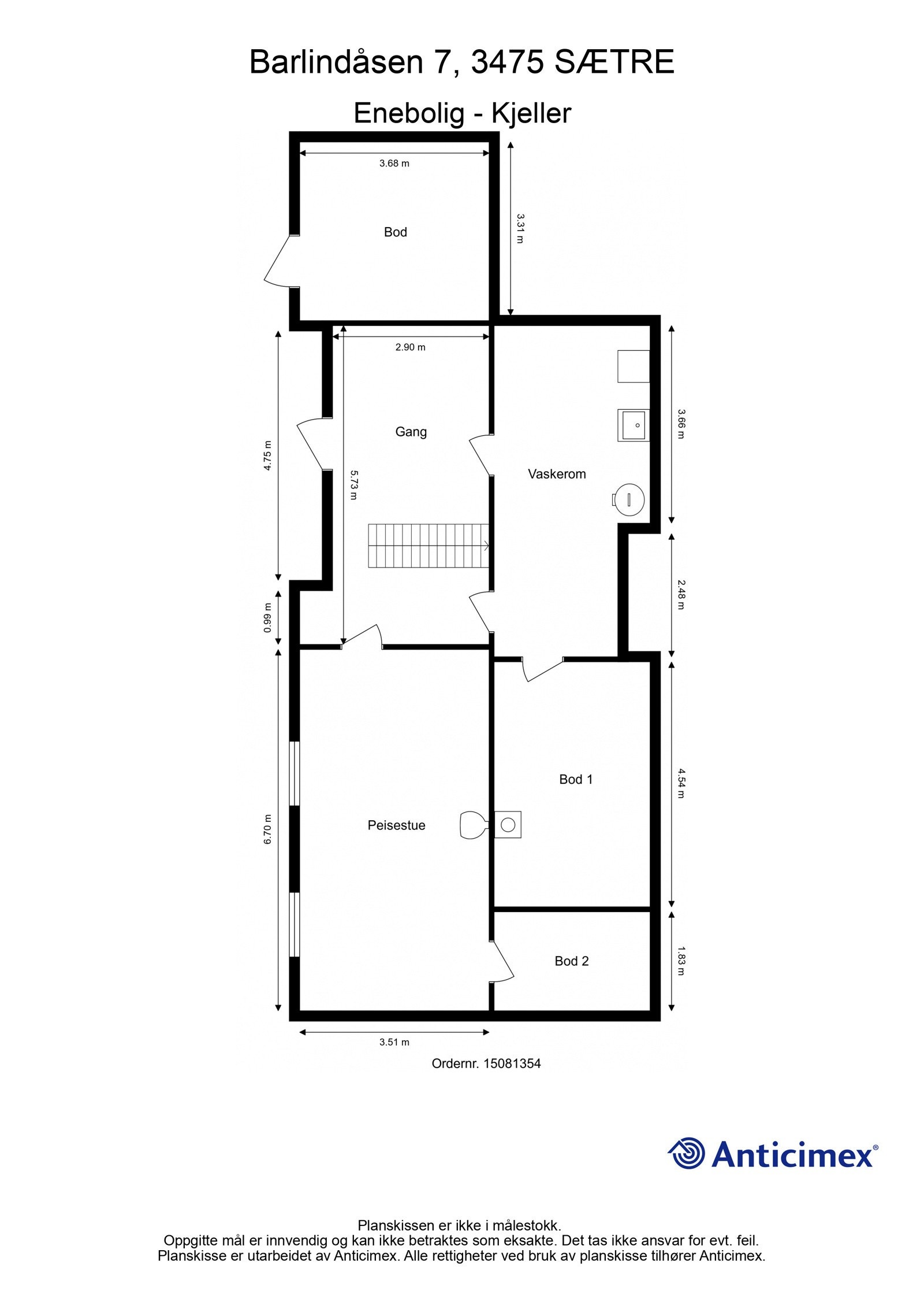 Plantegning kjeller. Galleribilde