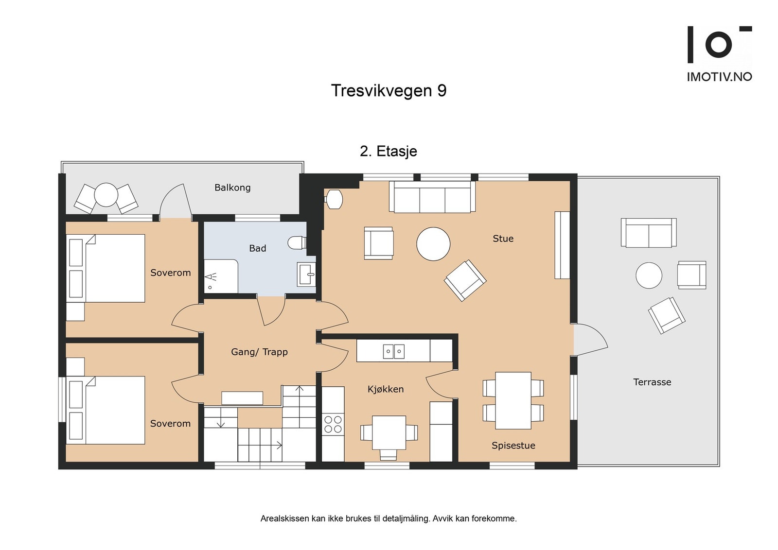 Plantegning hovedetasje - BRA: 86 kvm + TBA: 32 kvm Galleribilde