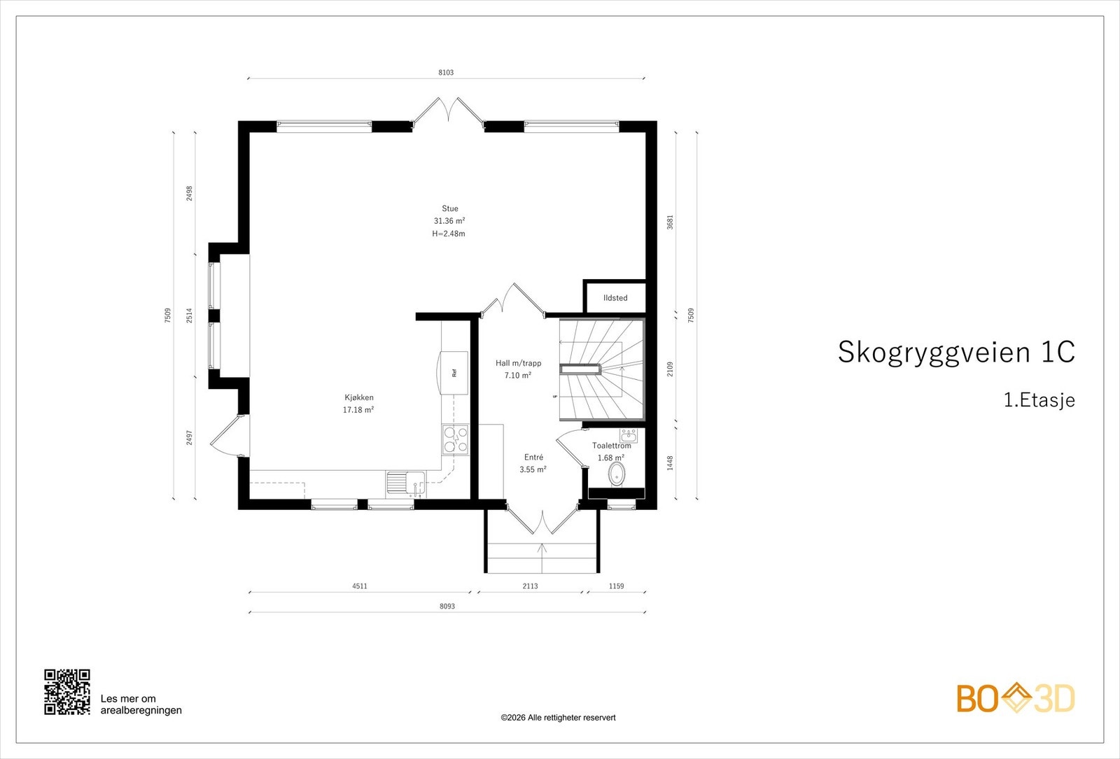 Planløsning hovedetasje. Galleribilde