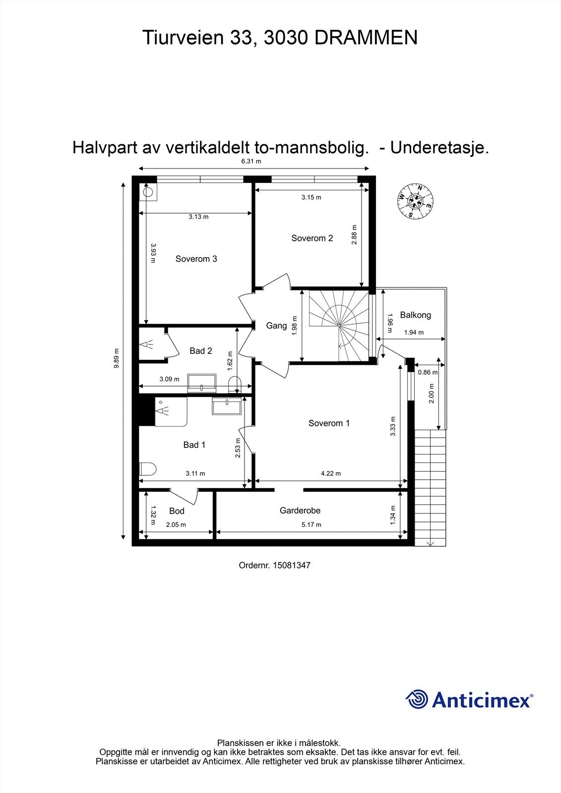 Plantegning - Underetasje Galleribilde