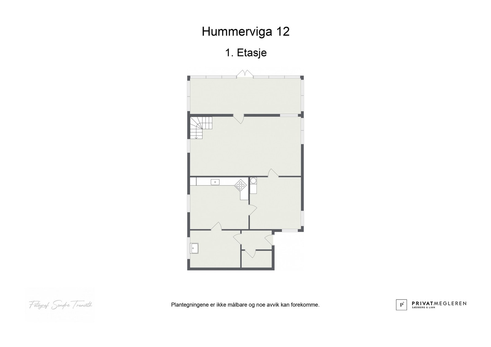 Plantegning 1.etg. I hytta - laget av fotograf Galleribilde