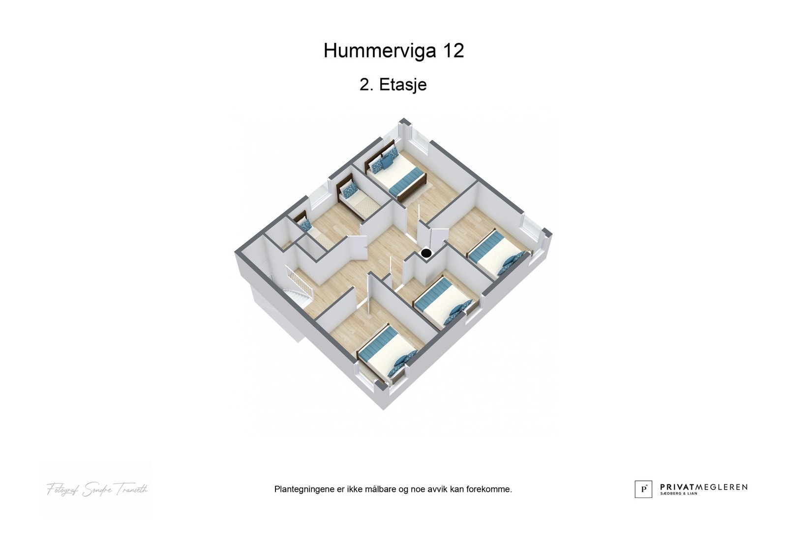 3D plantegning i 2.etg. i hytta - laget av fotograf Galleribilde