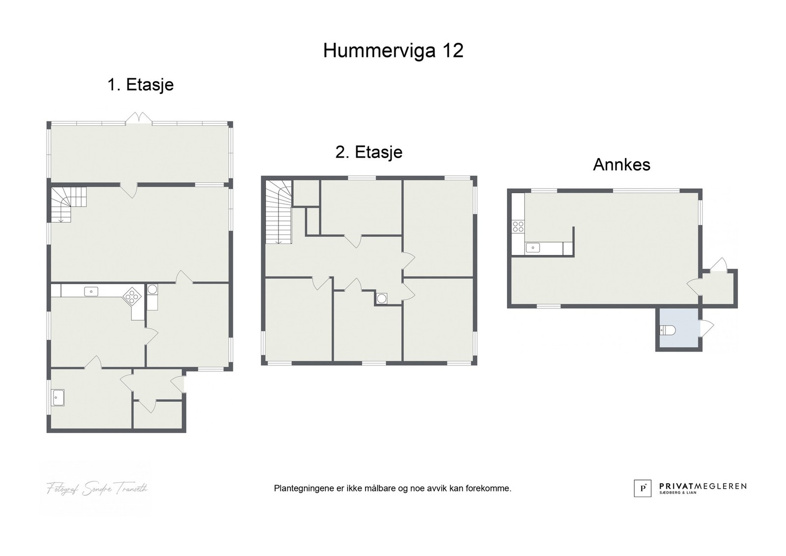 Plantegninger begge hyttene - laget av fotograf Galleribilde