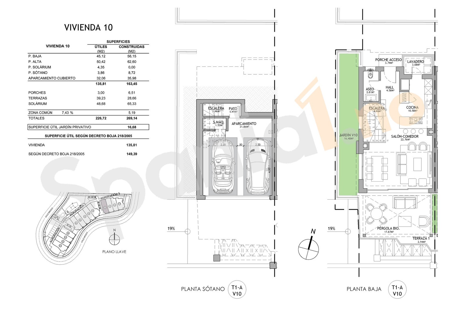 Plantegning underetasje og hovedplan Galleribilde