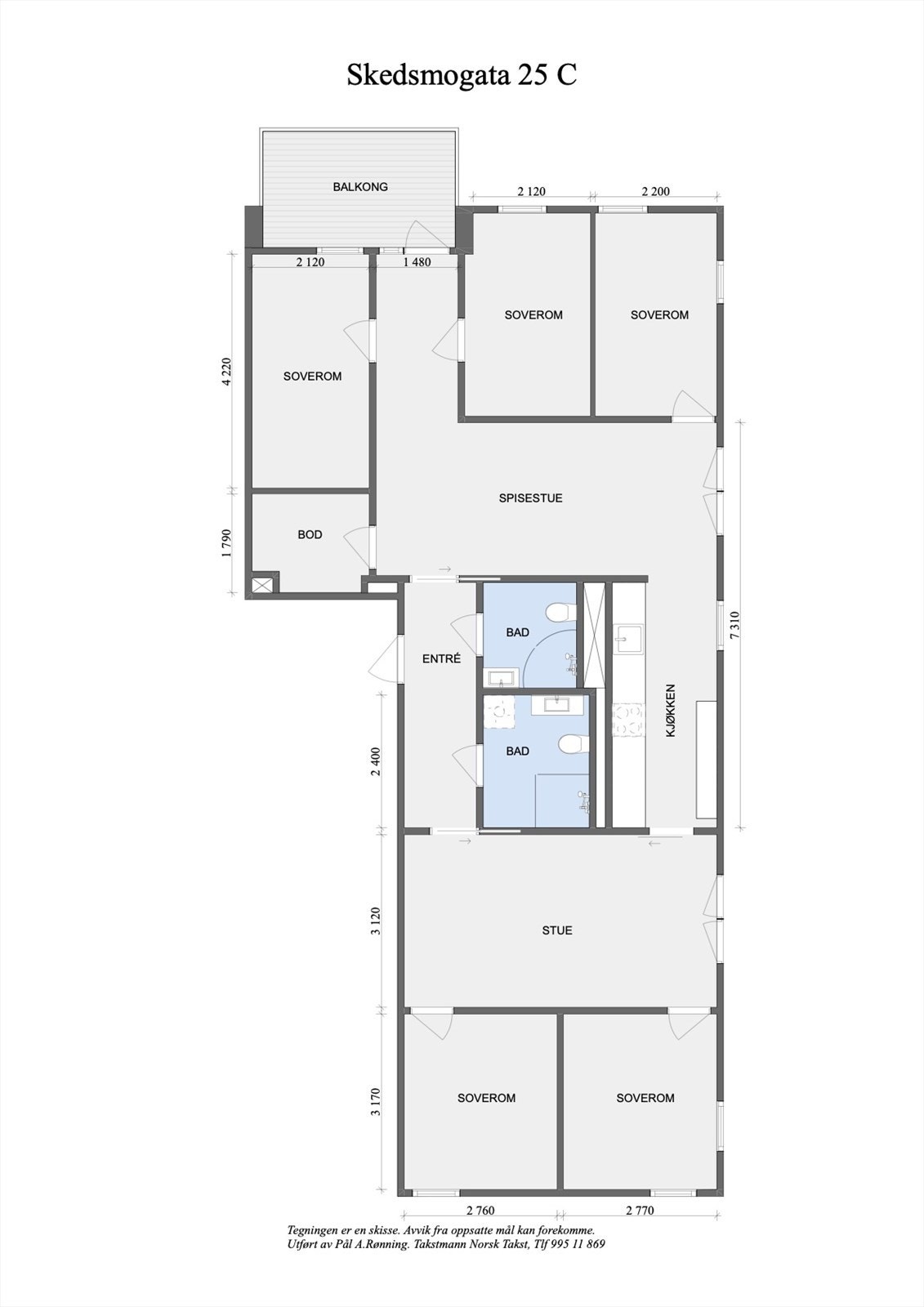 Dagens planløsing er svært godt tilpasset en stor familie. Se også forslag til en alternativ planløsning i annonsen. I tillegg til en innvendig bod/teknisk bod disponerer leiligheten en kjellerbod på 5kvm. Galleribilde
