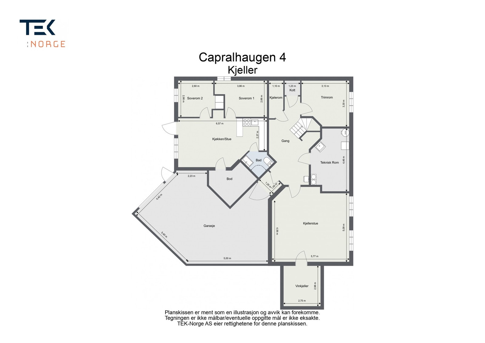 Underetasje med utleiedel Galleribilde