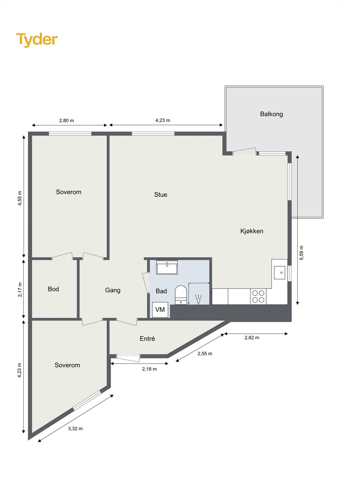 Plantegning - Hoffsveien 8A. Galleribilde