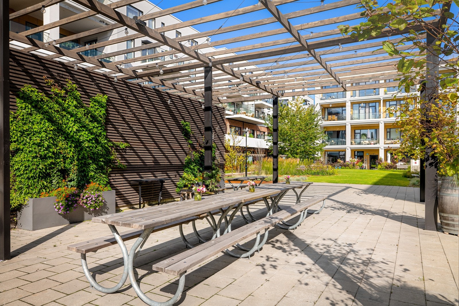 Området oppleves som sosialt og inviterende. Galleribilde