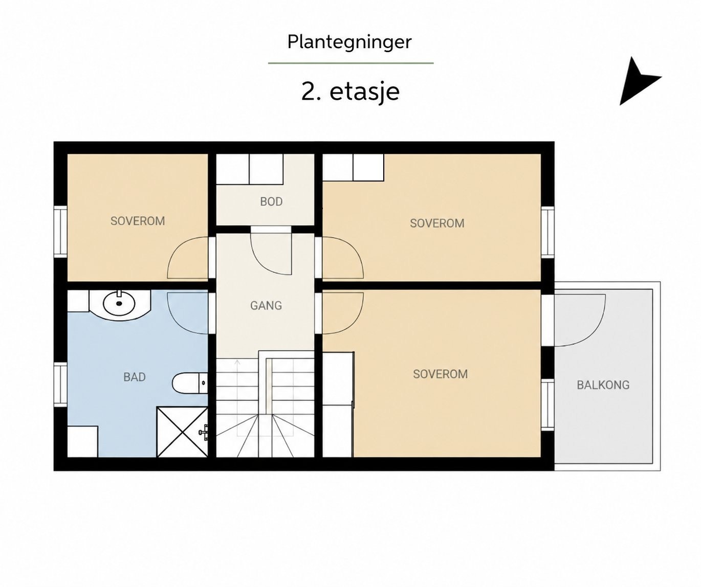 Plantegning 2. etasje Galleribilde