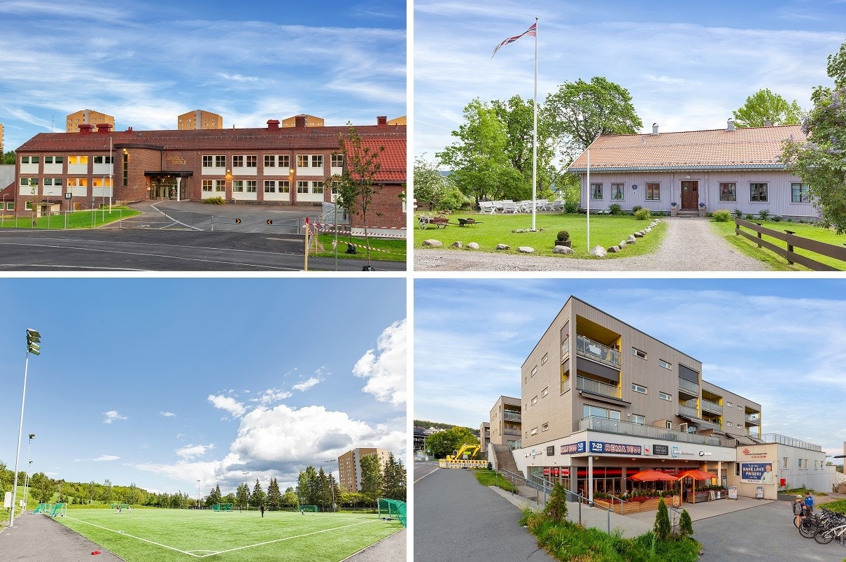Årvoll skole, Årvollbanen, Årvoll gård og Årvoll senter ligger alle innen kort avstand. Galleribilde