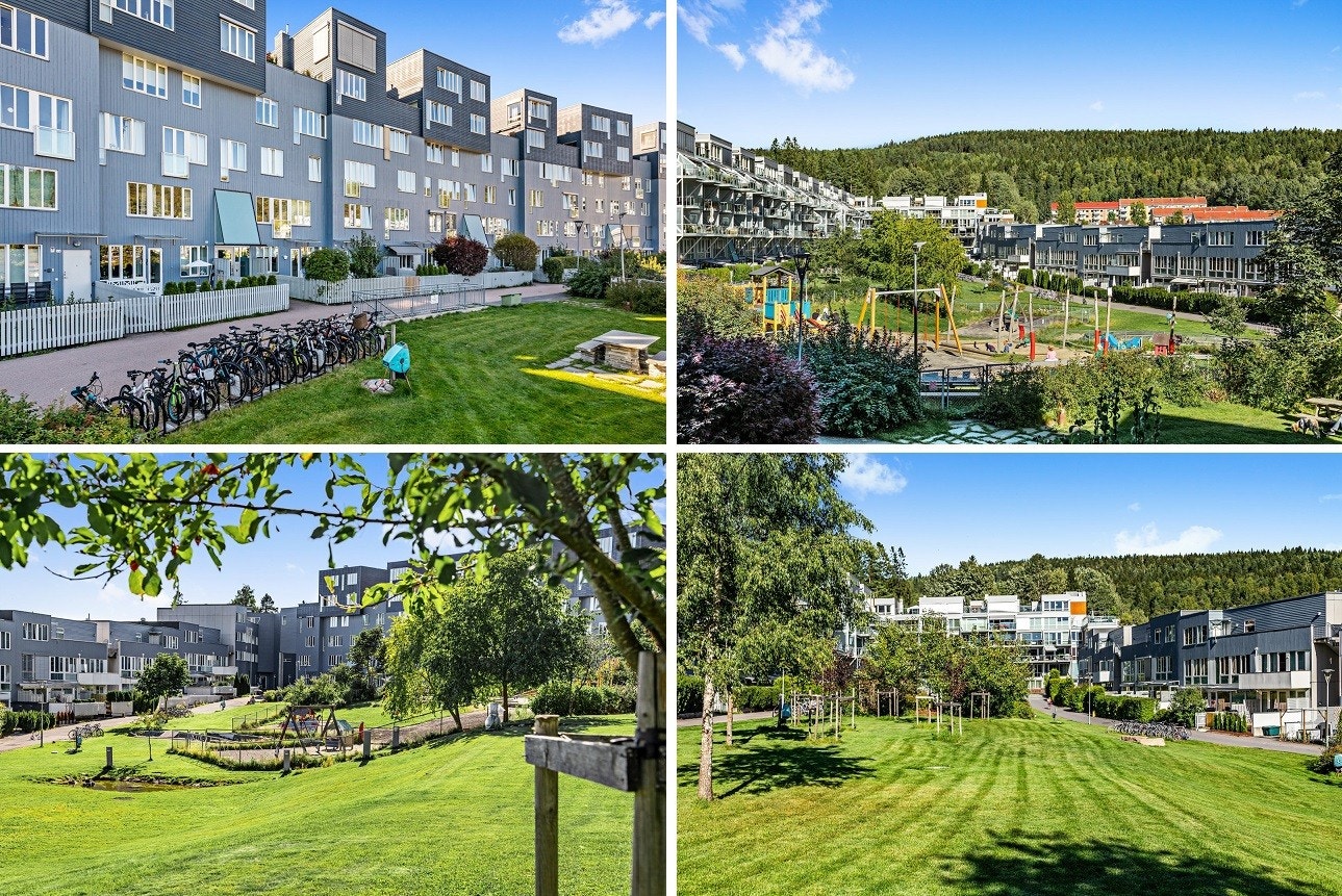 Årvollskogen boligsameie er svært barnevennlig og trygt med et stort indre gårdsrom. Galleribilde
