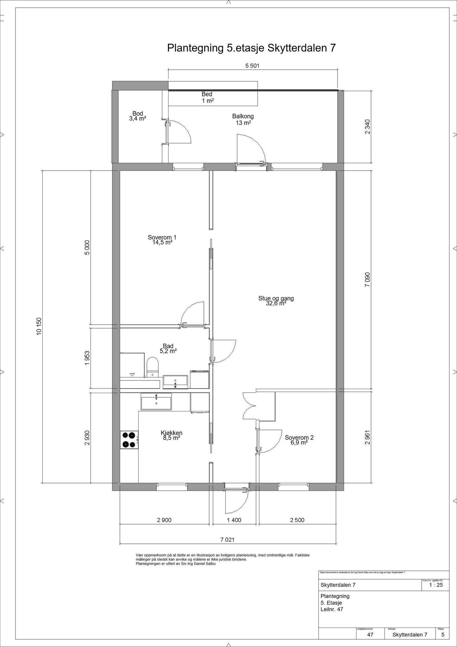 Plantegning Skytterdalen 7. Galleribilde