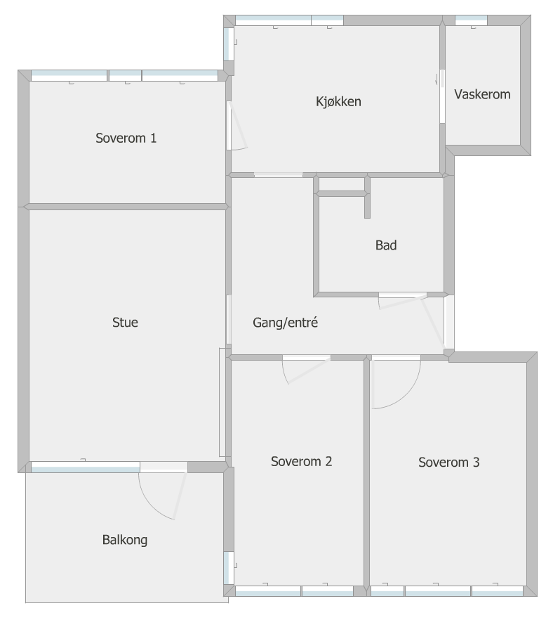 Planløsning (soverom 1 leies ut) Galleribilde