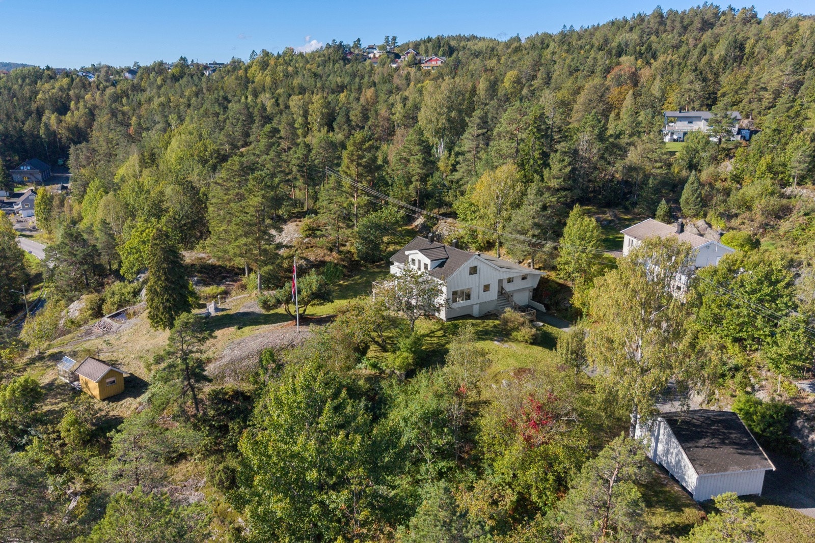 Stor enebolig med generasjonsdel, solrike uteplasser og utviklingsmuligheter. Attraktiv beliggenhet på Helle ved Kragerø. Galleribilde