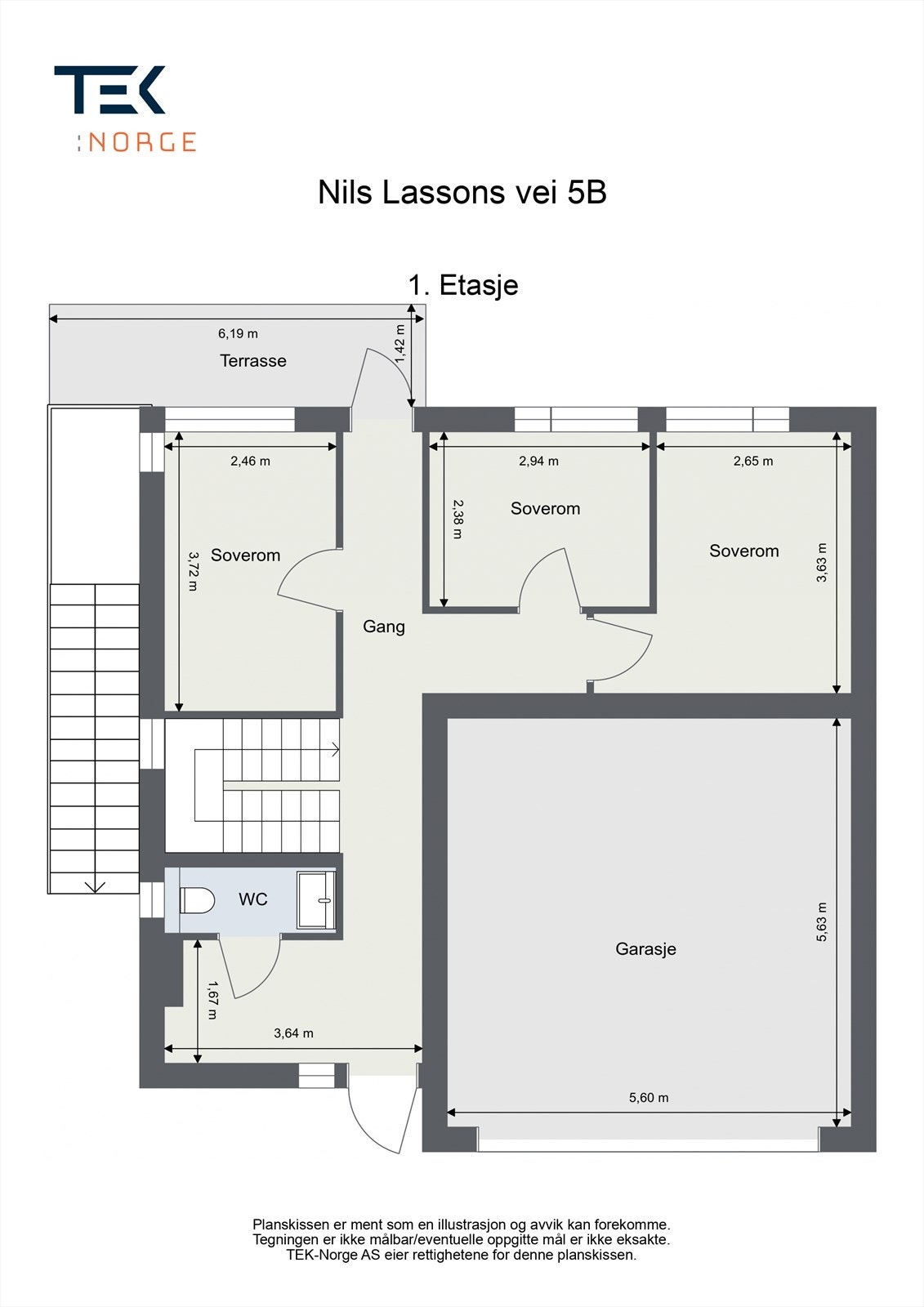 Plantegning 1. etasje Galleribilde