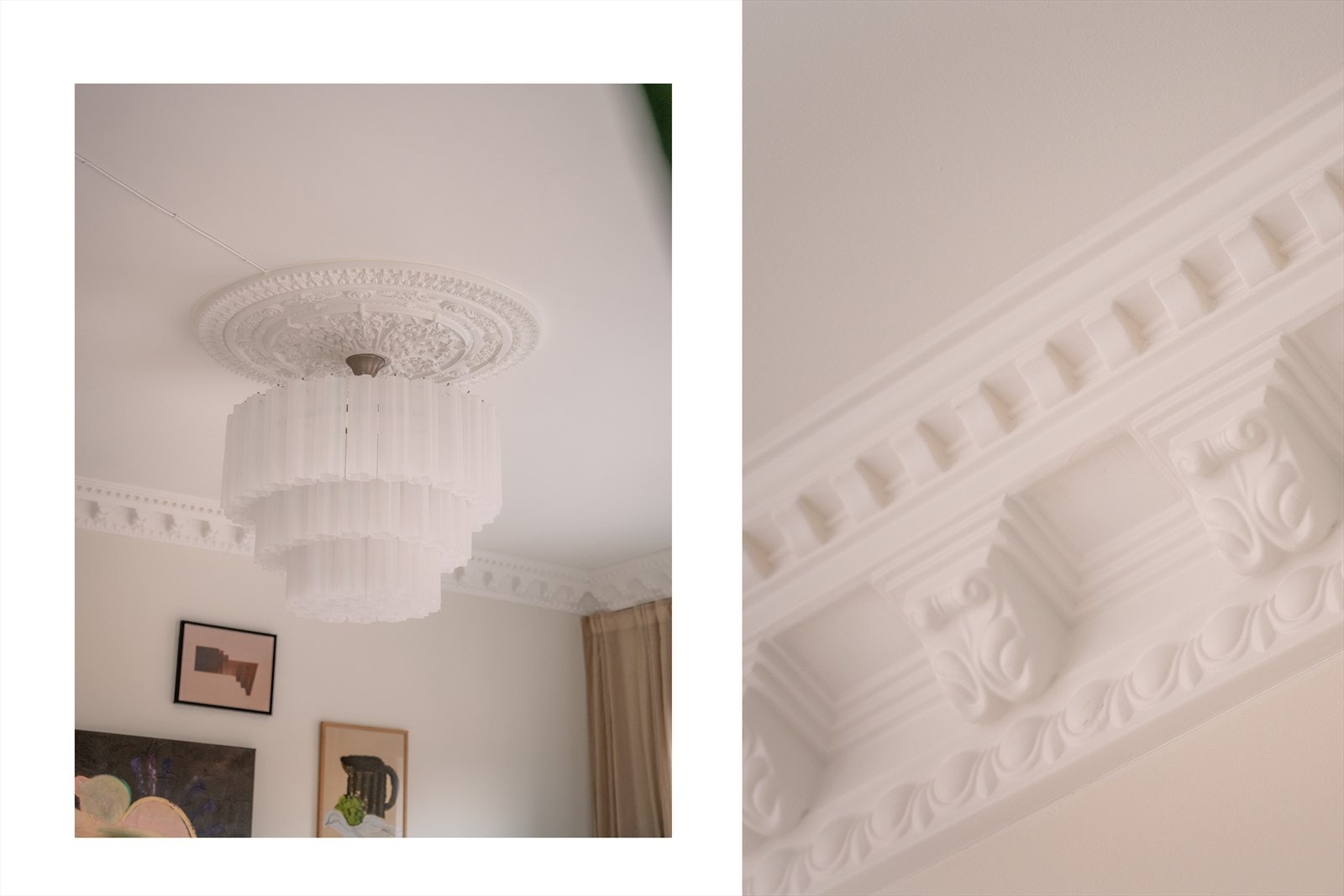 Boligen kjennetegnes av gjennomgående stor takhøyde og stukkatur med rosetter i store deler av leiligheten. Dette gir boligen en elegant og særpreget karakter. Galleribilde