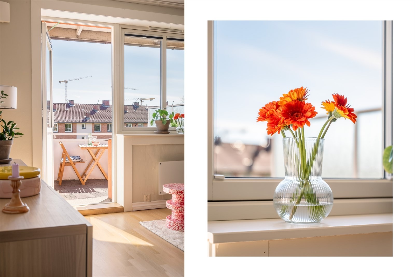 Fra stuen har du utgang til en solrik balkong Galleribilde