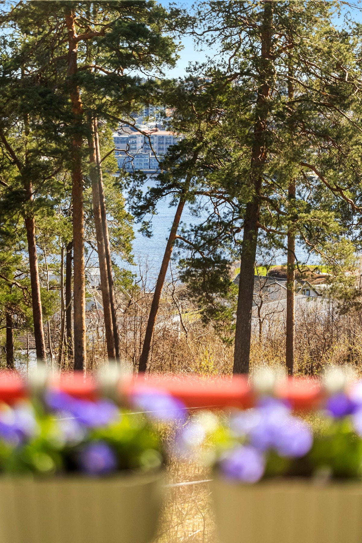 Balkongen har flott utsikt mot Mossesundet. Galleribilde
