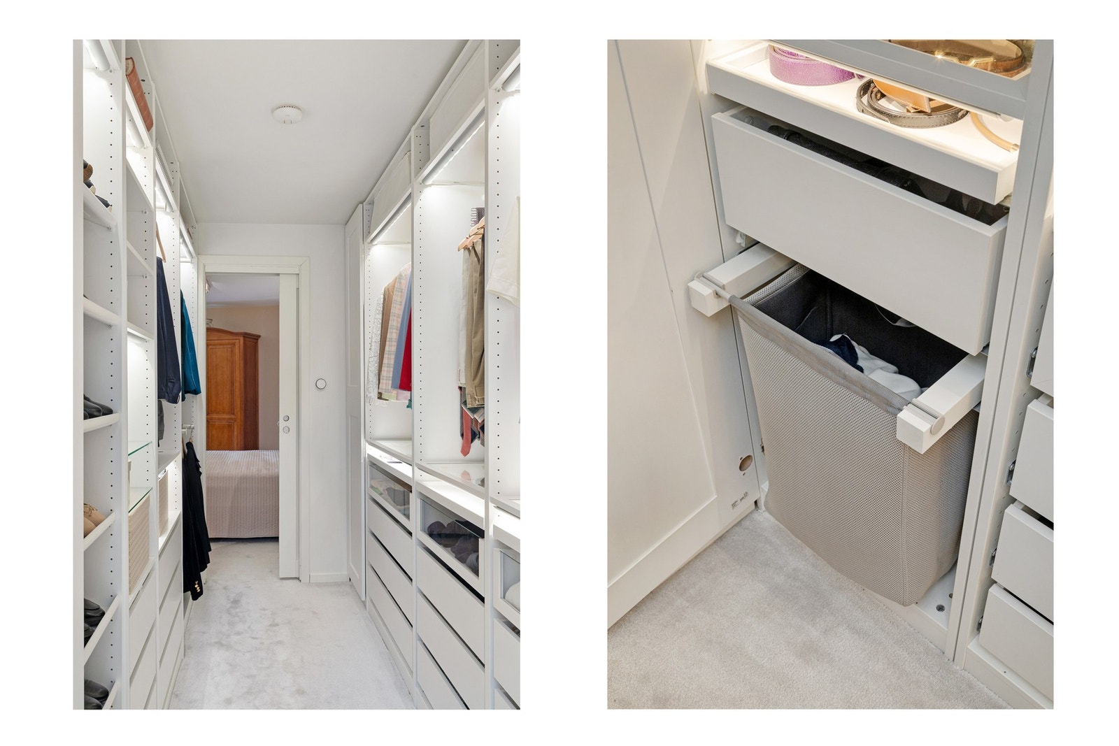 Praktisk walk-in closet. Galleribilde