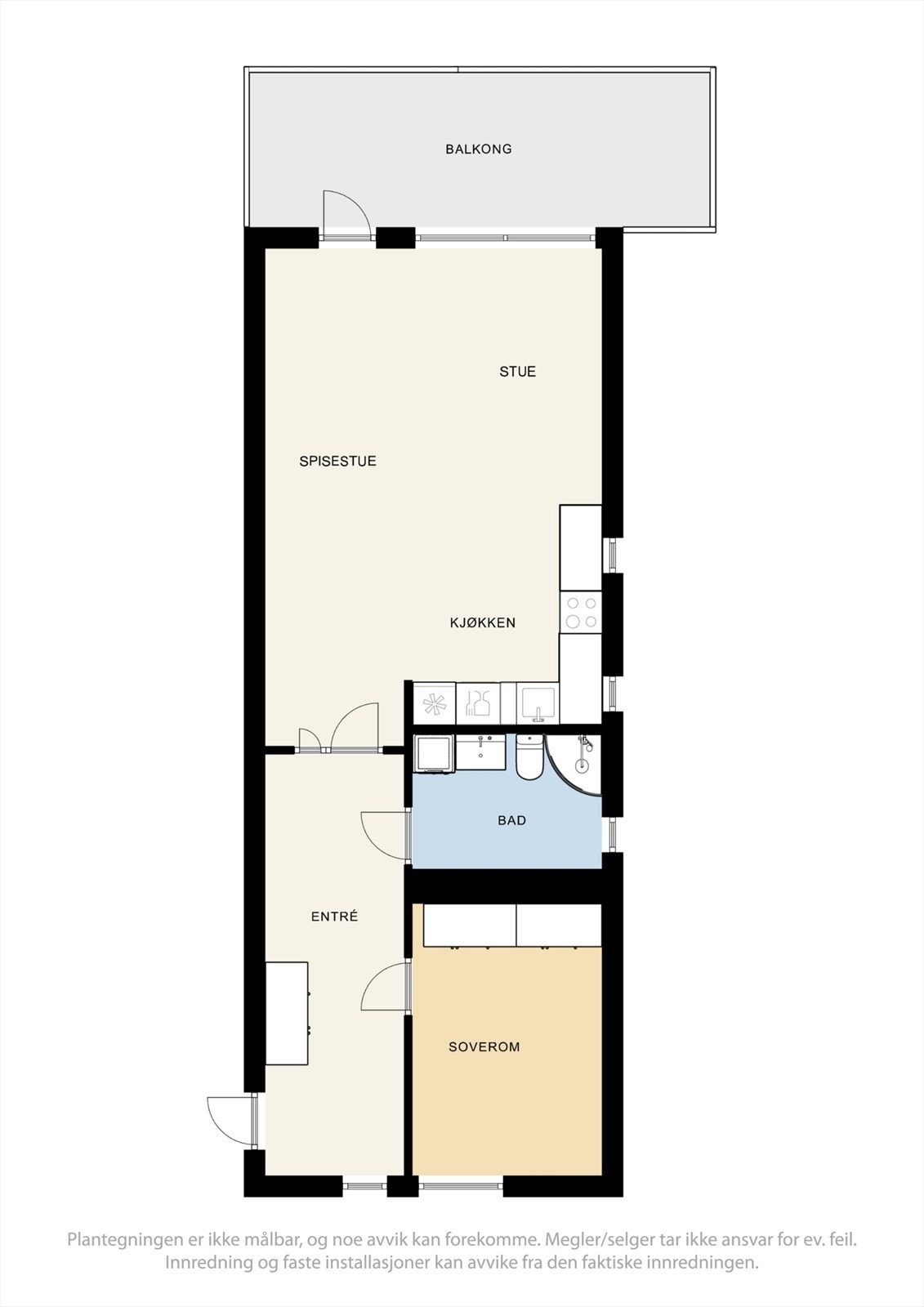 Leiligheten har en arealeffektiv planløsning. Galleribilde