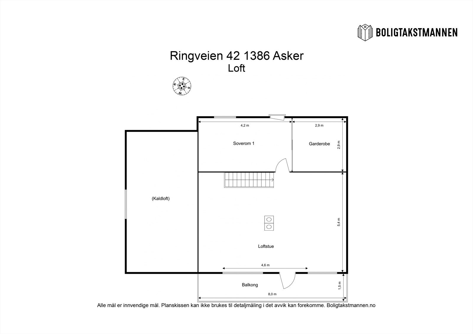 Plantegning loftsetasje. Galleribilde