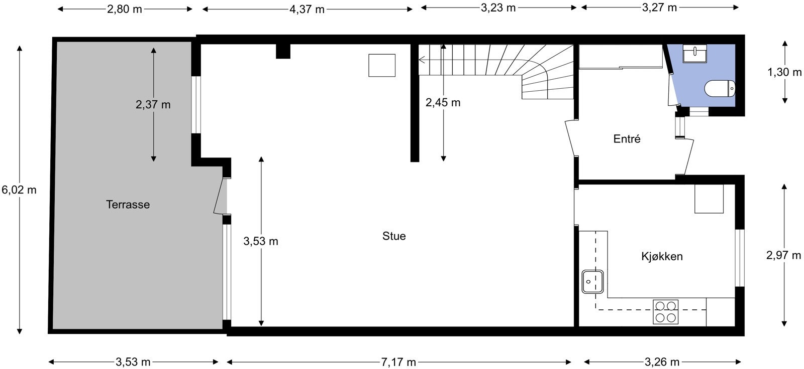 Plantegning 1 etg. Galleribilde