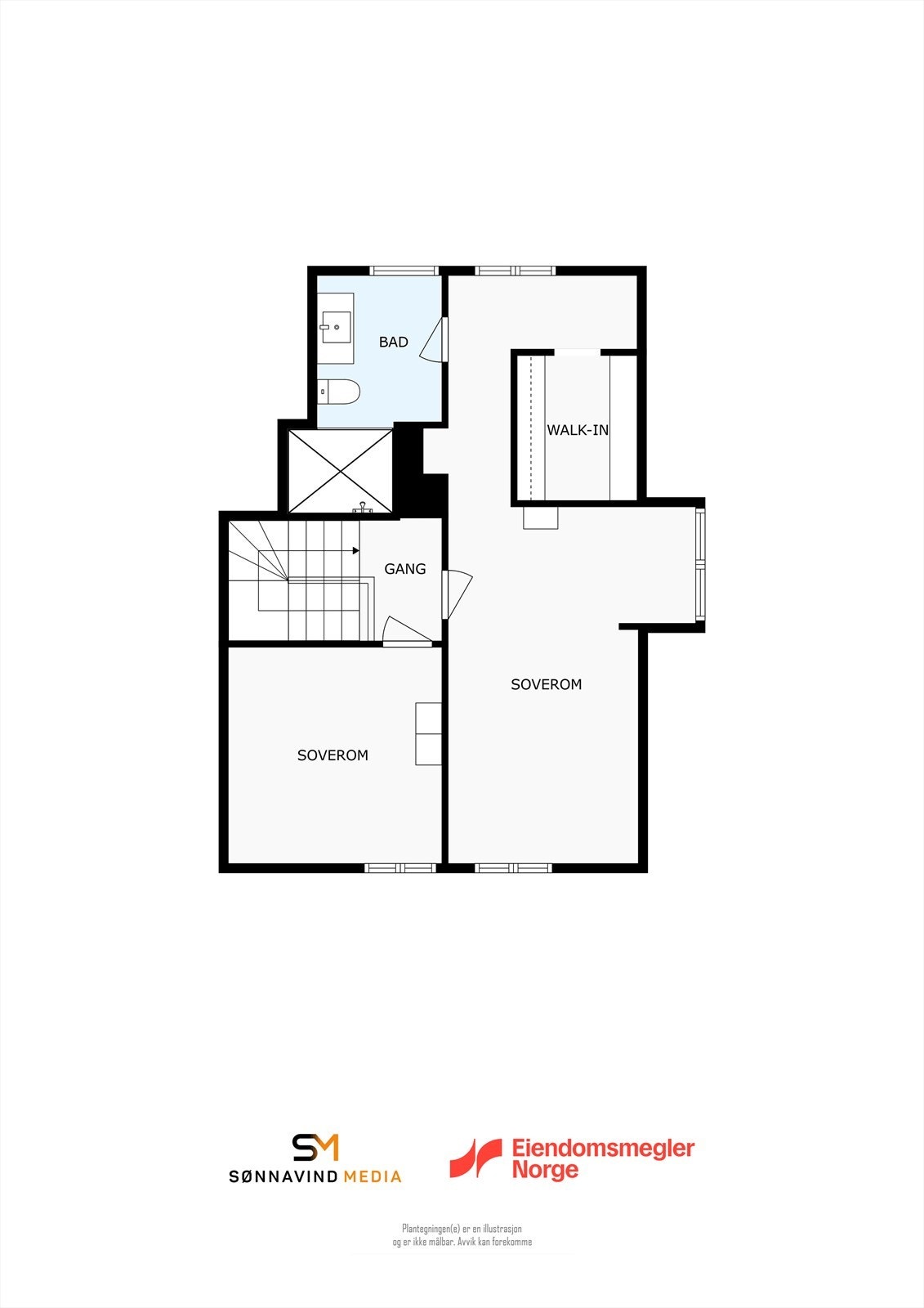 Plantegning loftsetasje Galleribilde