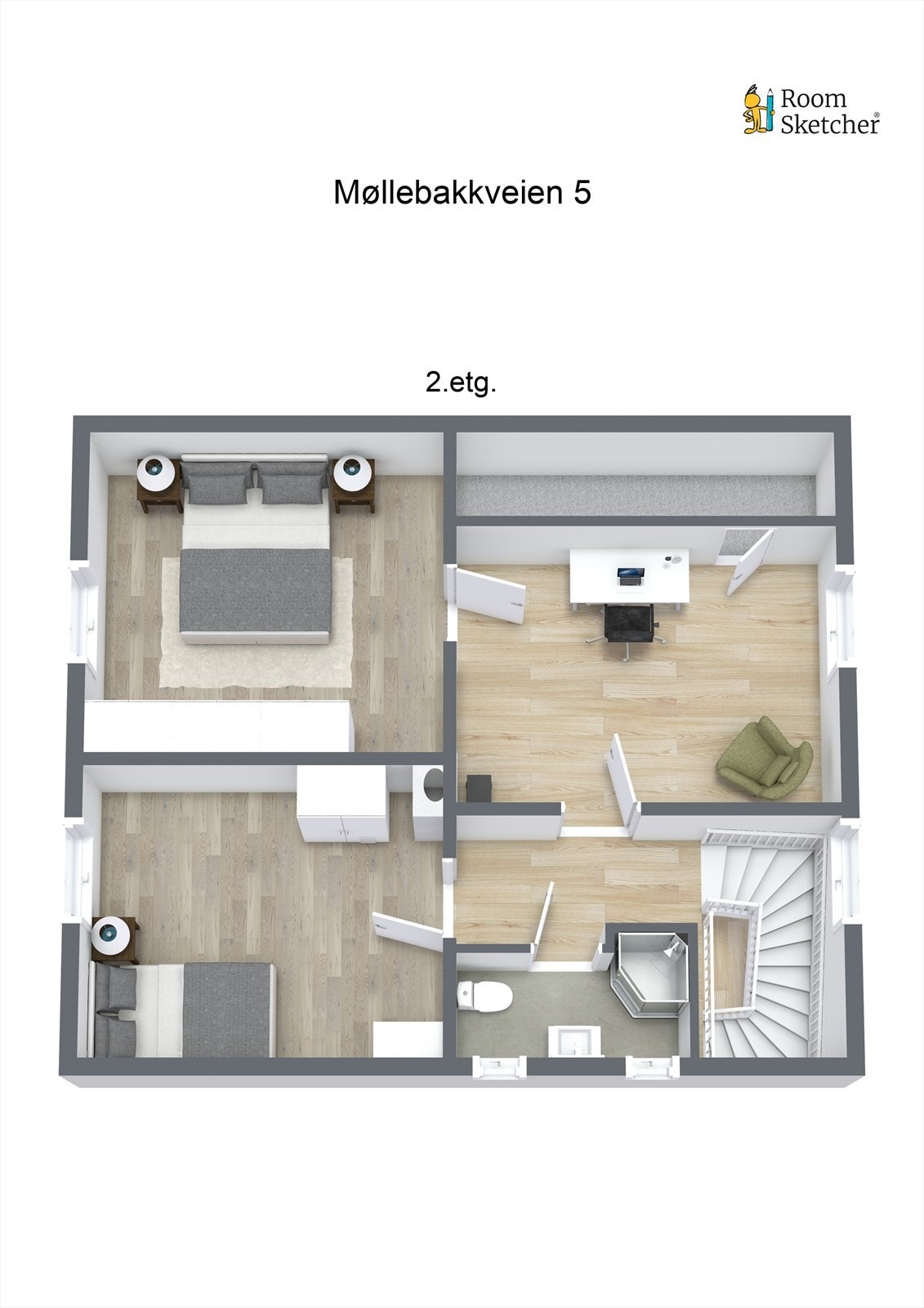 Plantegning 2. etasje Galleribilde