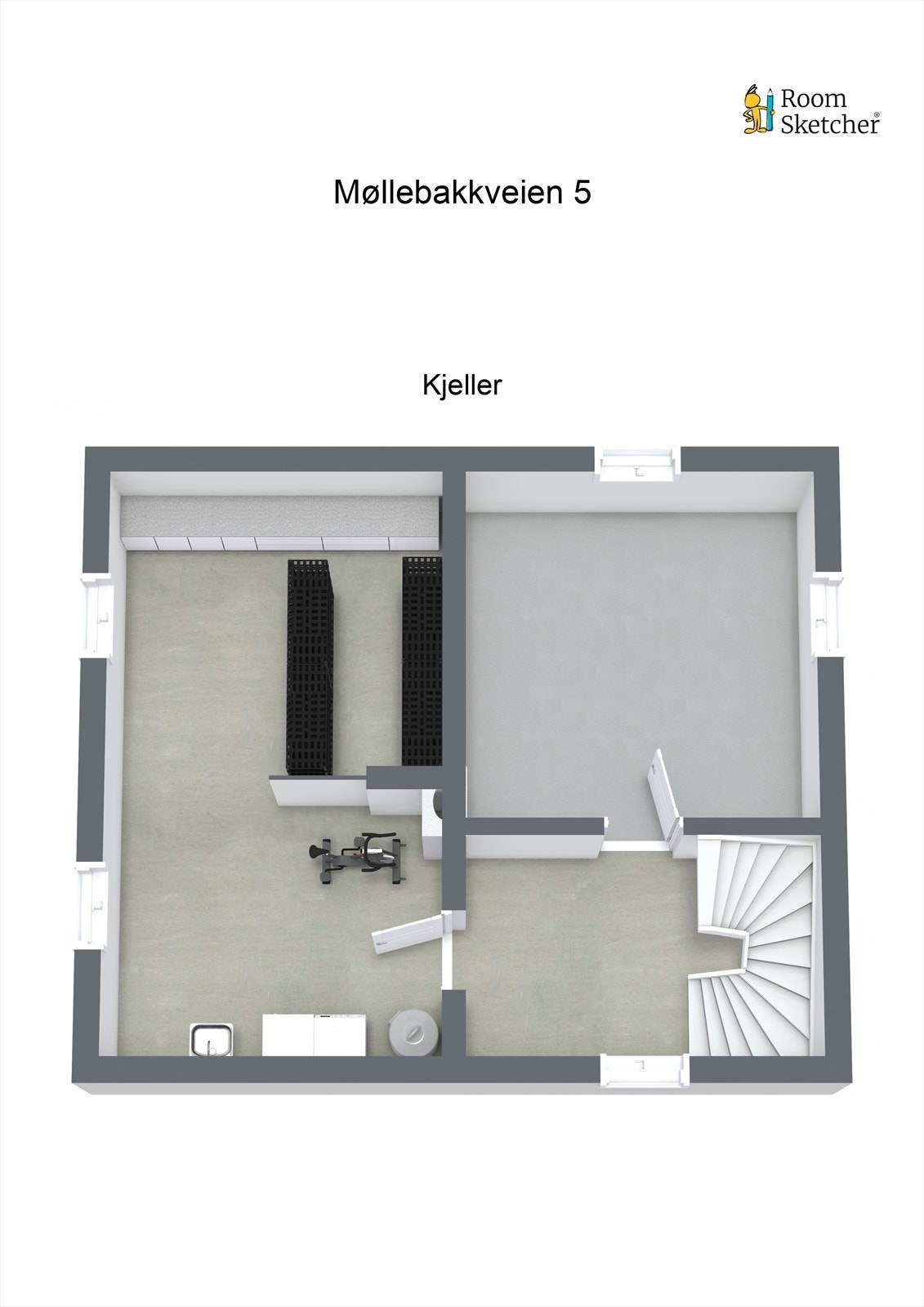 Plantegning kjeller Galleribilde