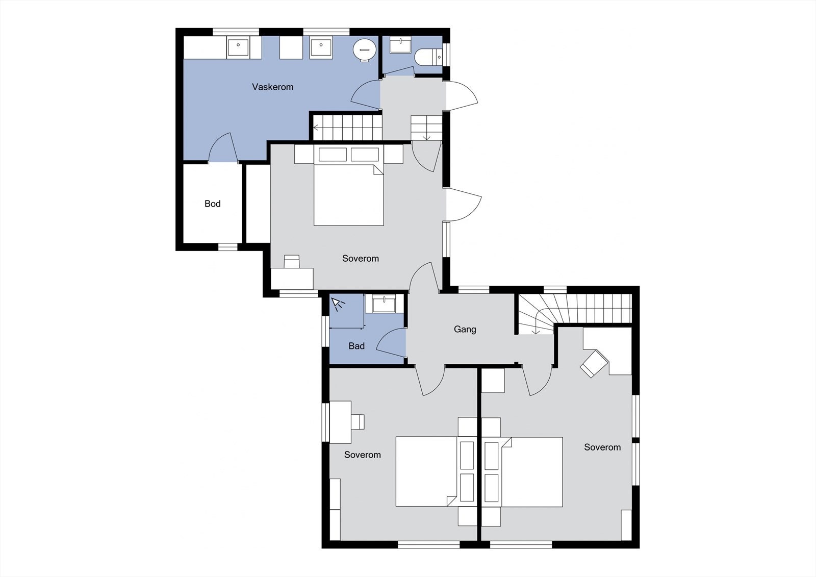 Planløsning 2. etasje Galleribilde