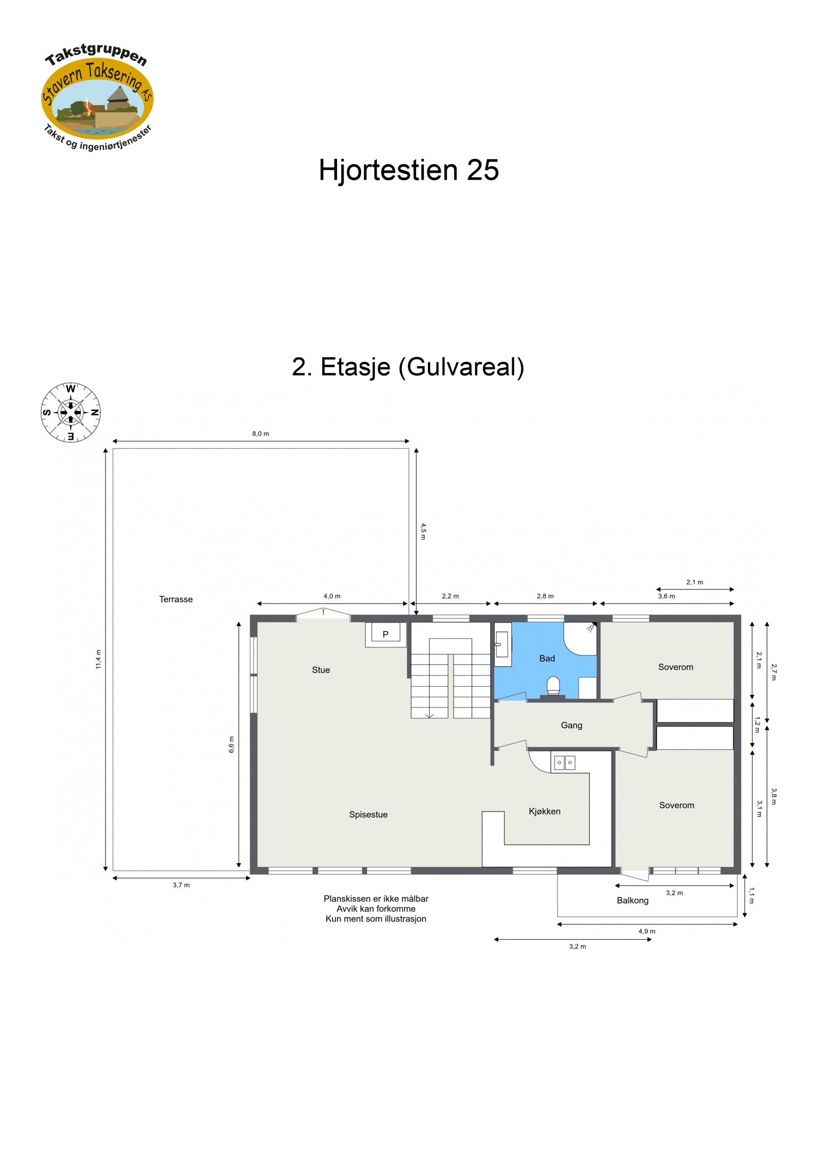 Hjortestien 25 - plantegning 1. etasje Galleribilde