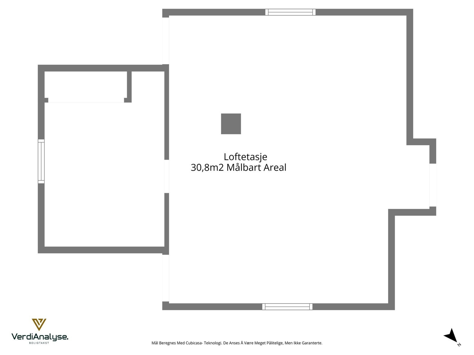 Planskisse med areal for loftetasje. Galleribilde