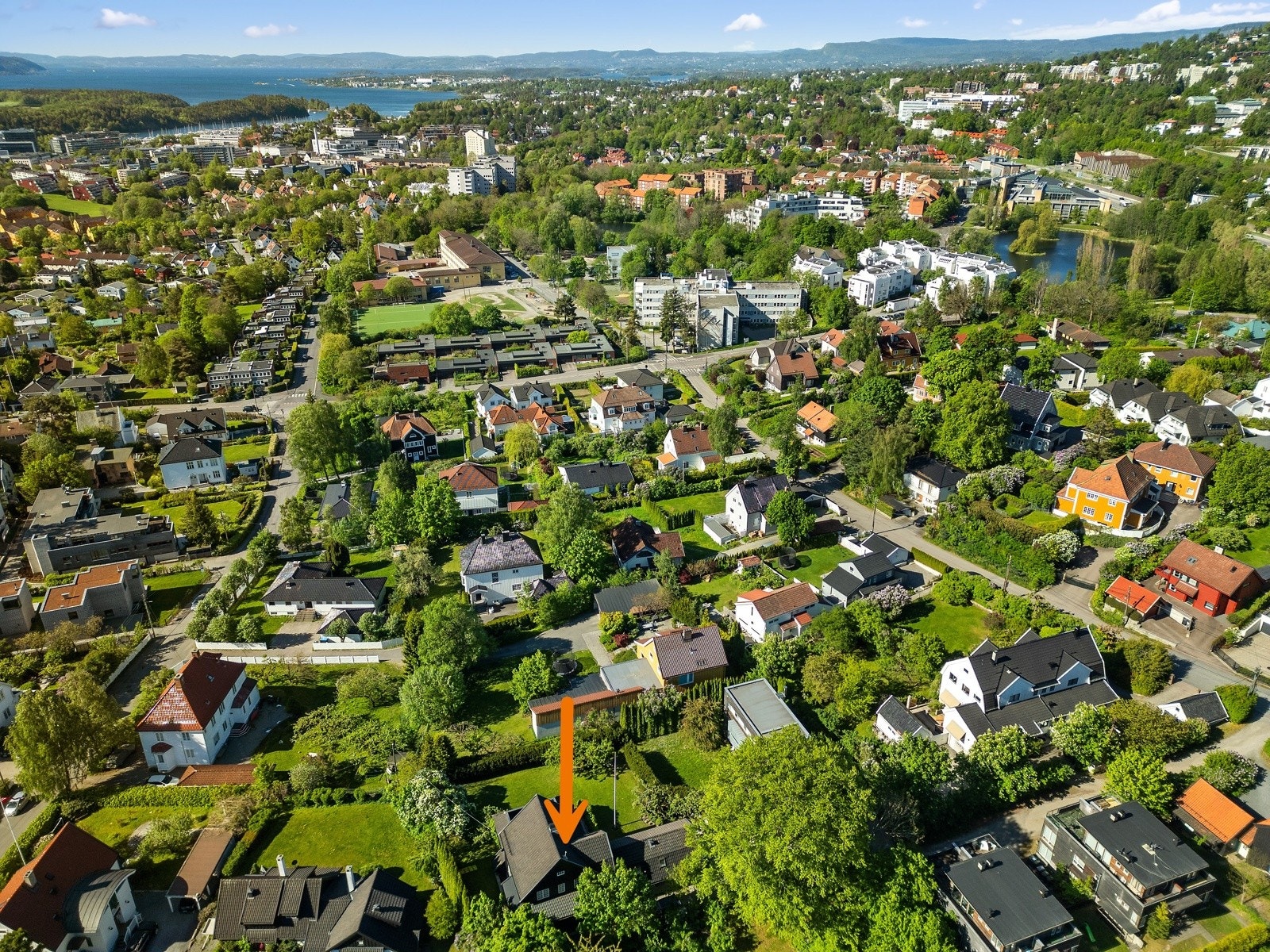 Eiendommen markert. Meget attraktivt villaområde på Heggeli Galleribilde