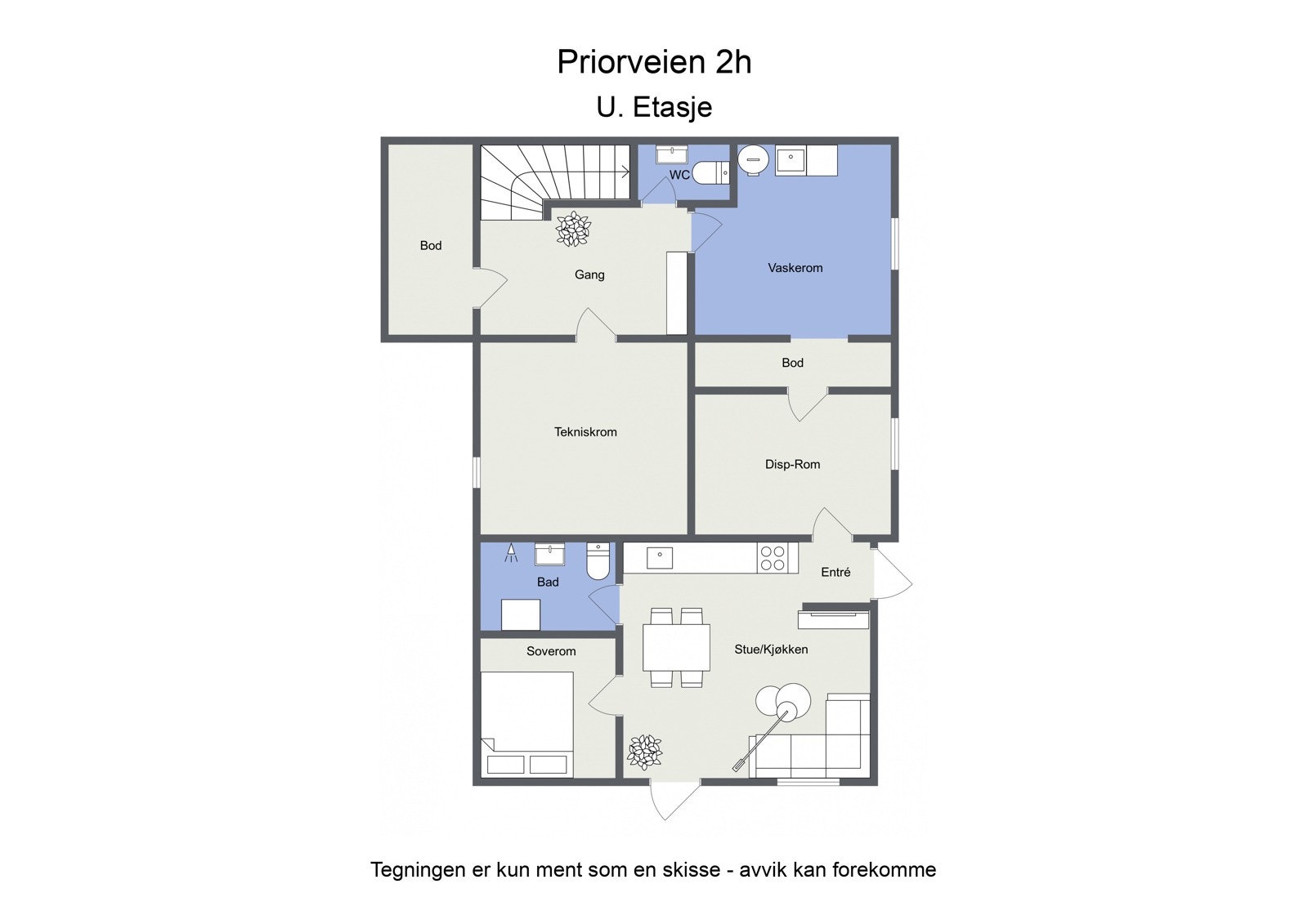Planskisse underetasje Galleribilde