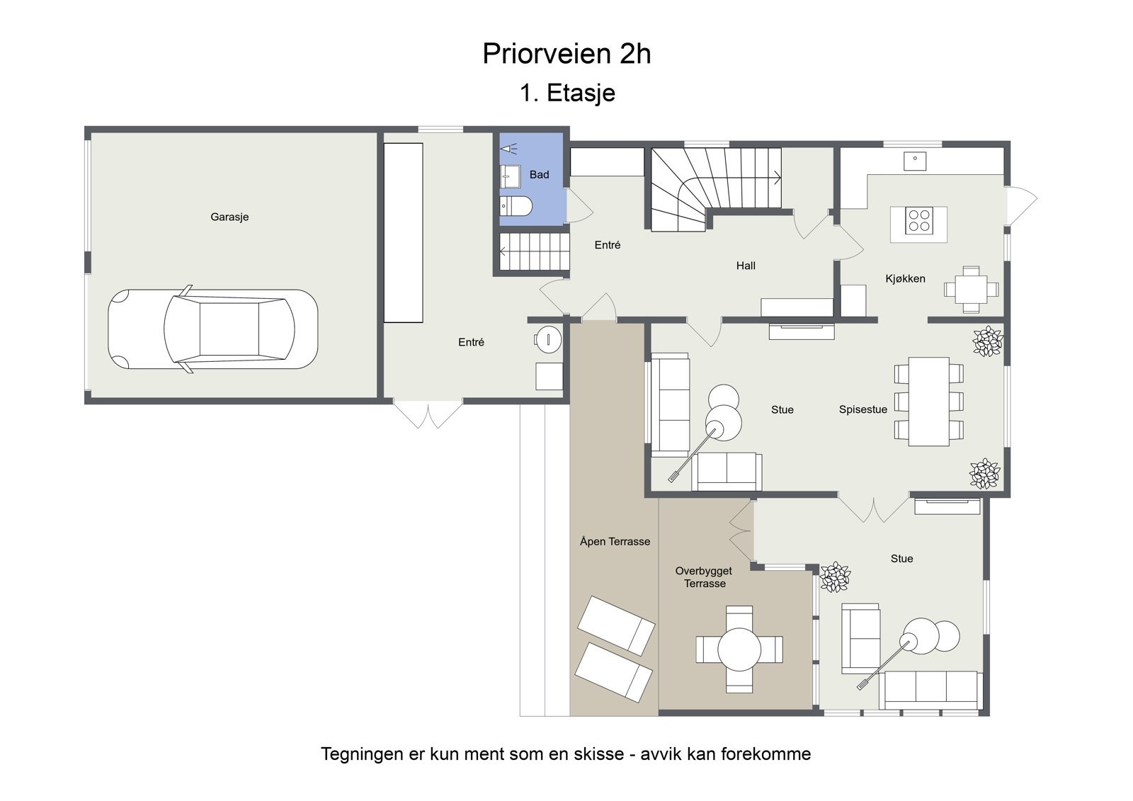 Planskisse 1. etasje Galleribilde