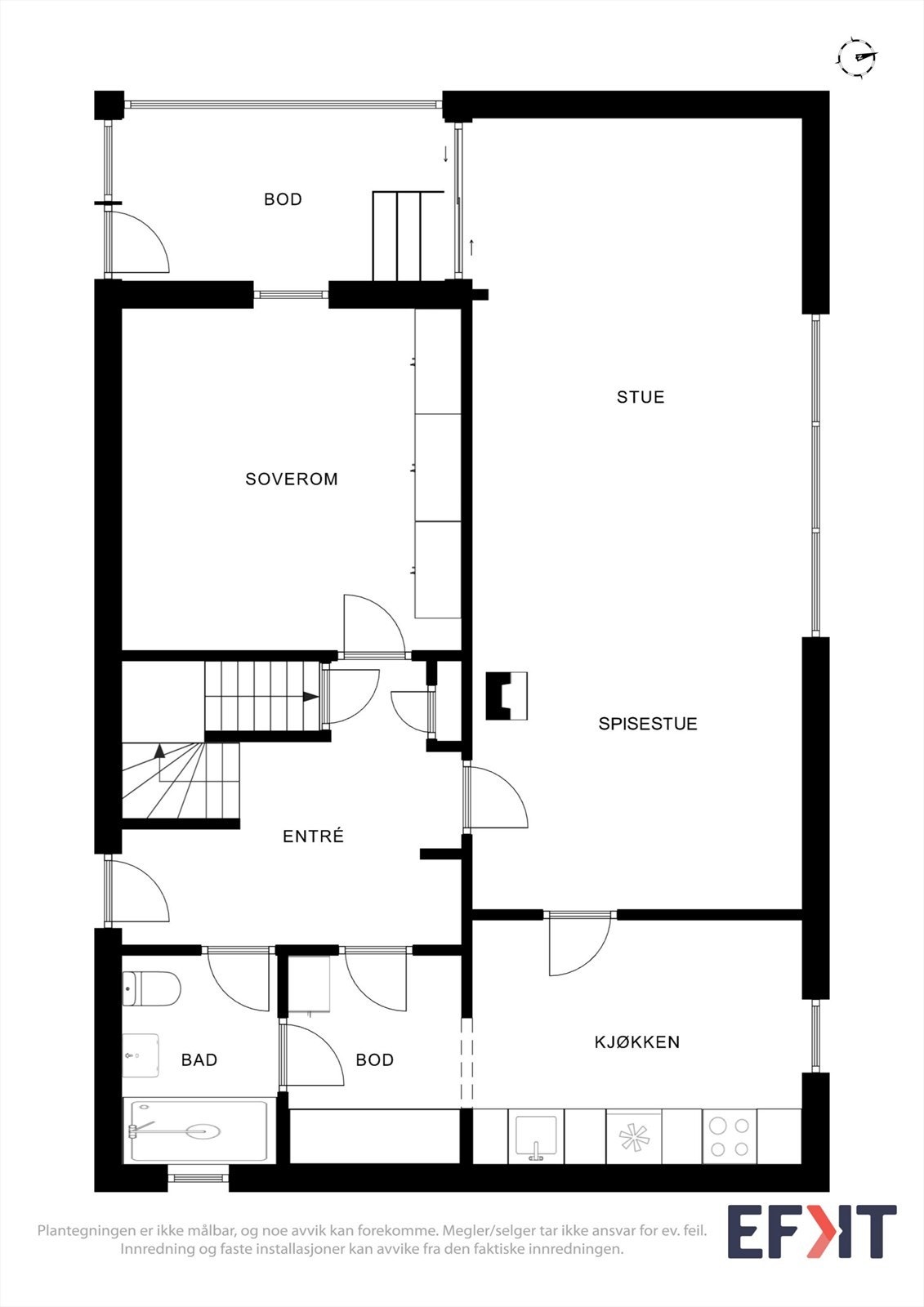 Plantegning 1. etasje Galleribilde