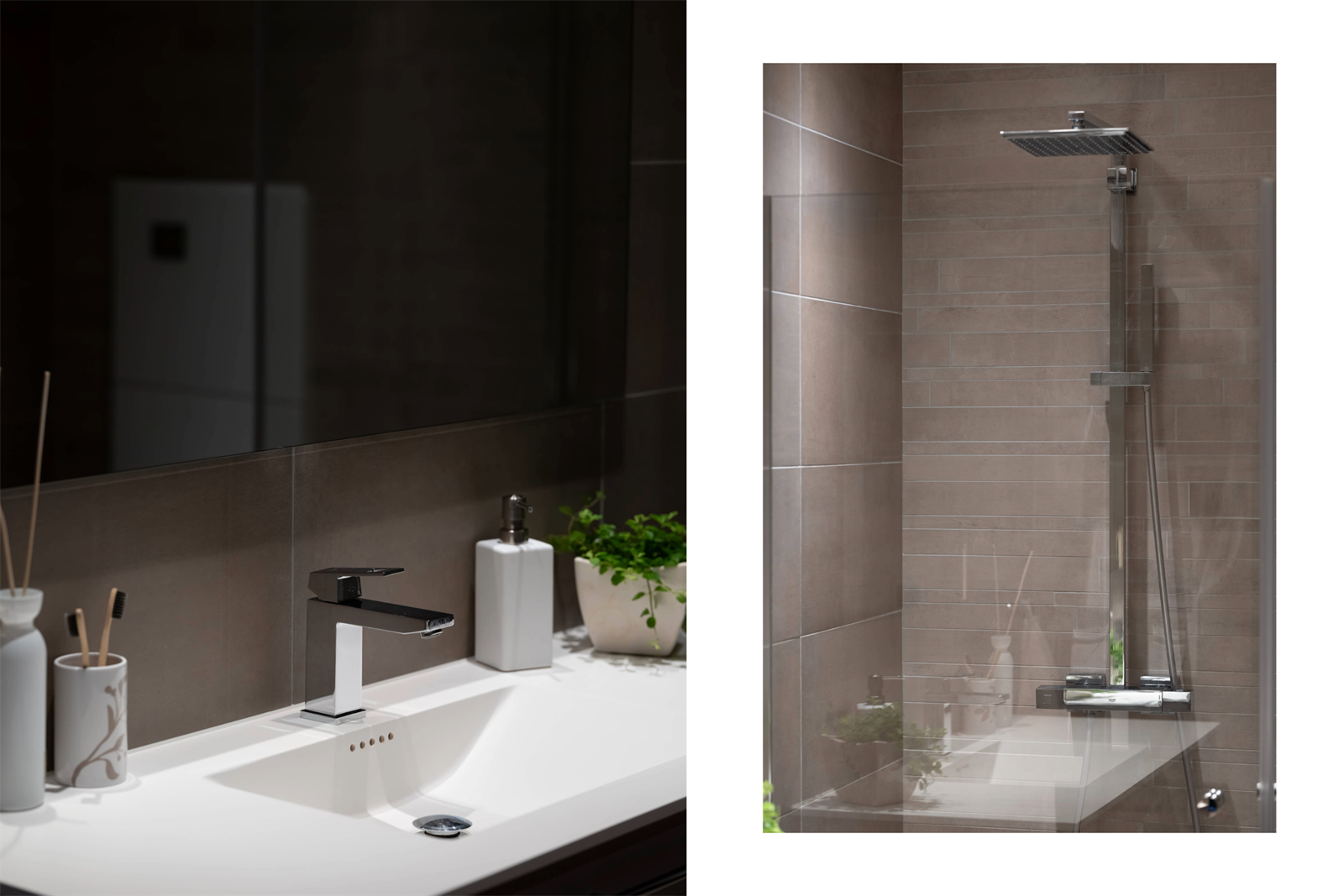 Alle armaturer er levert fra Hans Grohe cube-serien Galleribilde