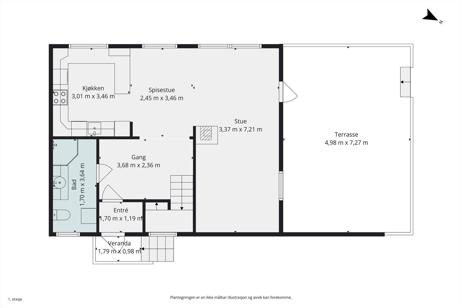 Plantegning 1. etasje Galleribilde