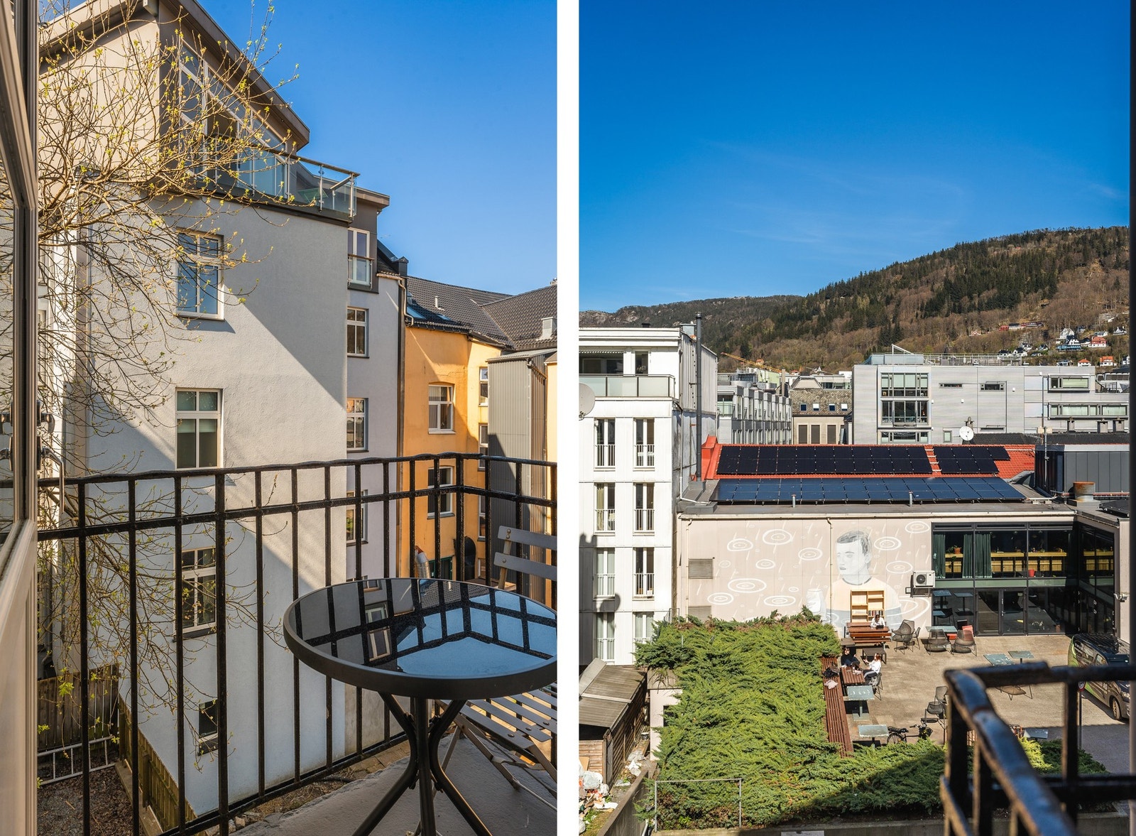 Fra soverommet har du utgang til en balkong med utsikt mot Fløyen. Galleribilde