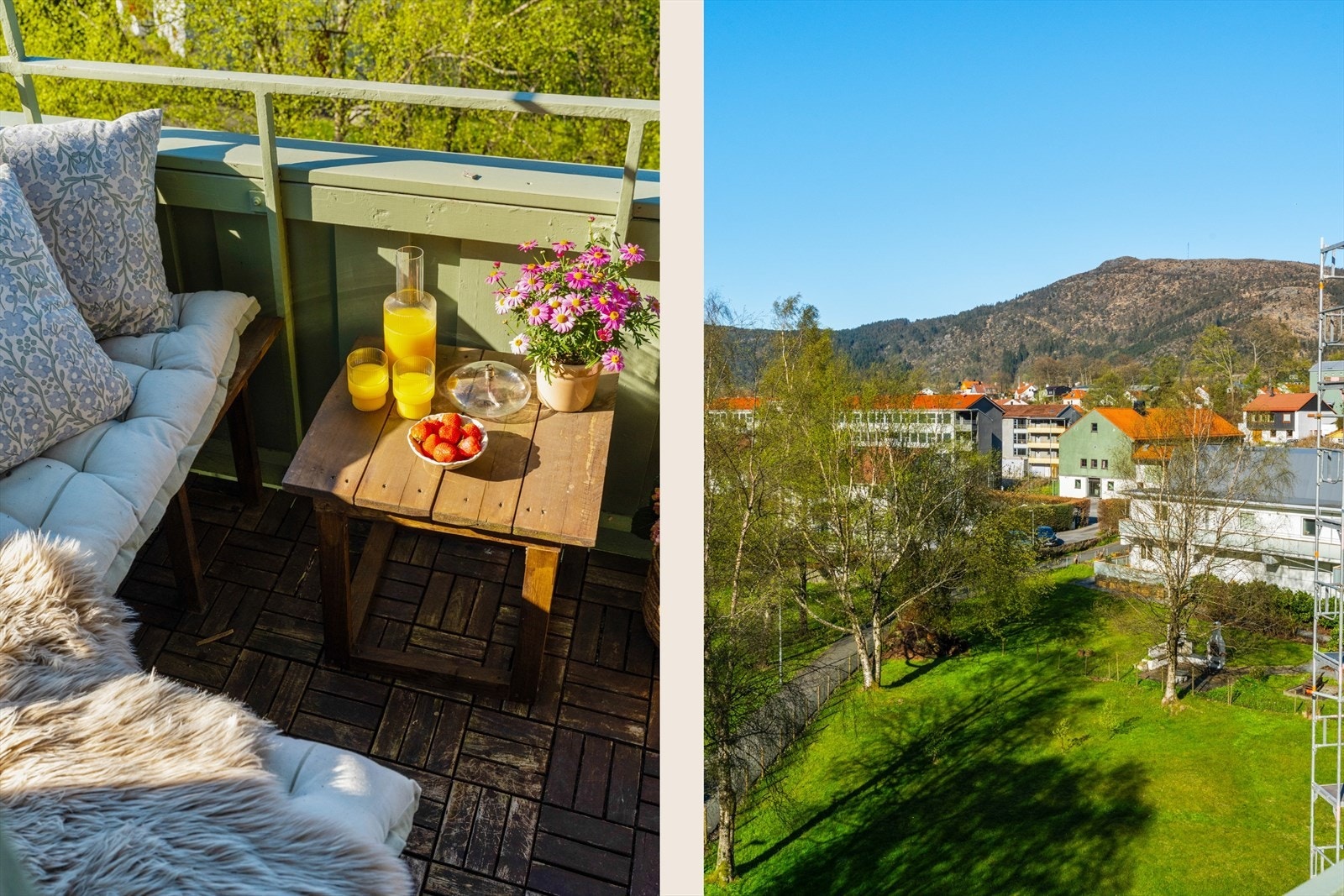 Fint utsikt over byfjellene Galleribilde