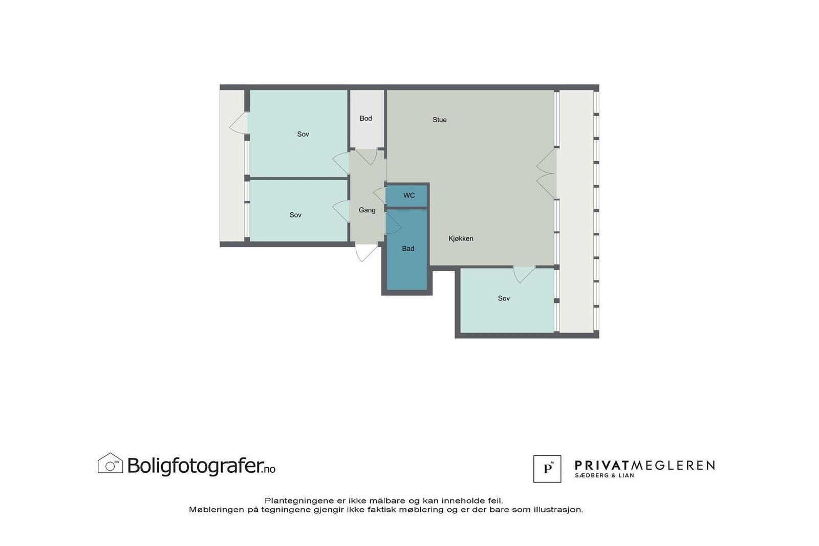 - 3D plantegning (ikke målbart) - Galleribilde