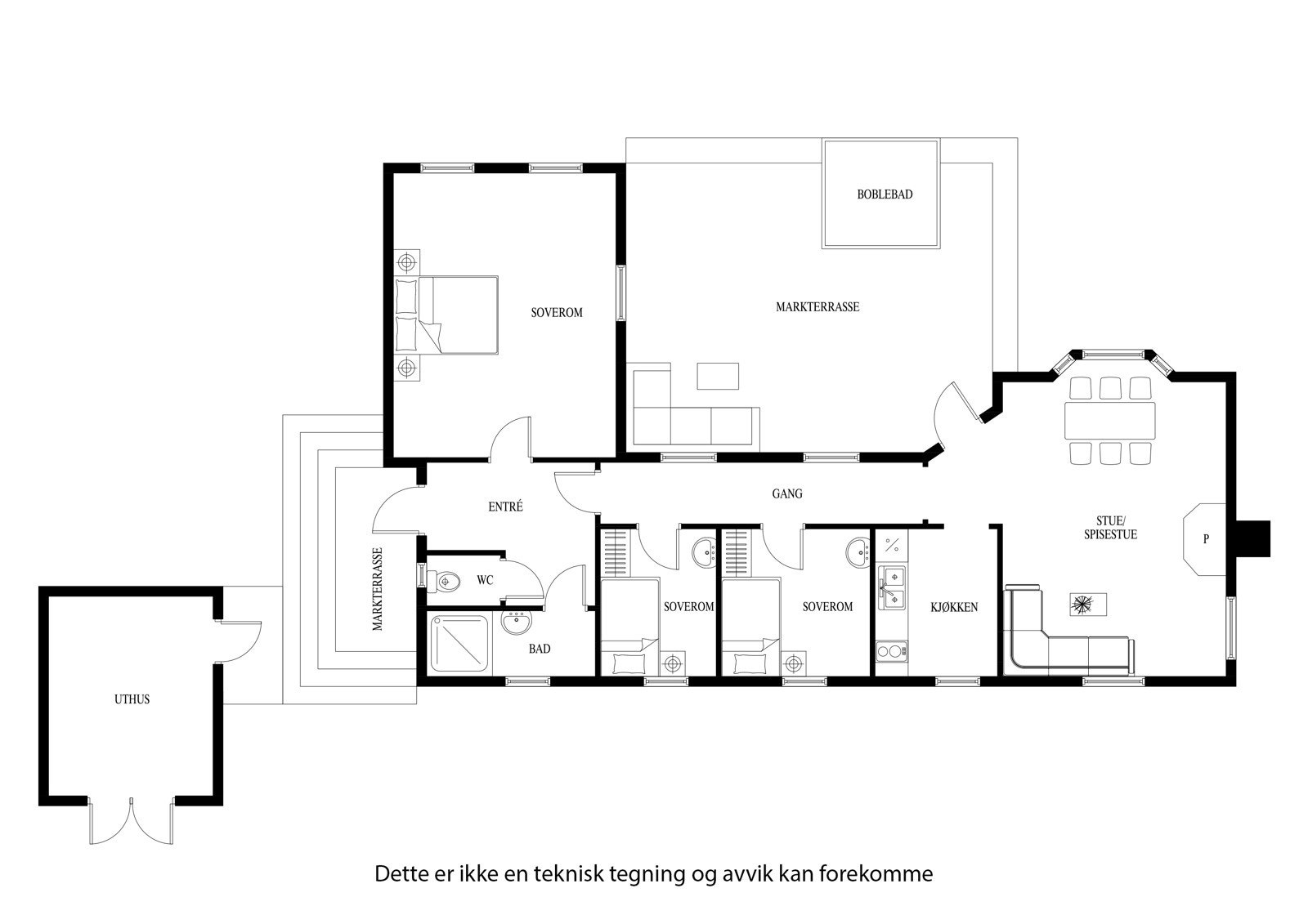 Planløsning for hytta Galleribilde