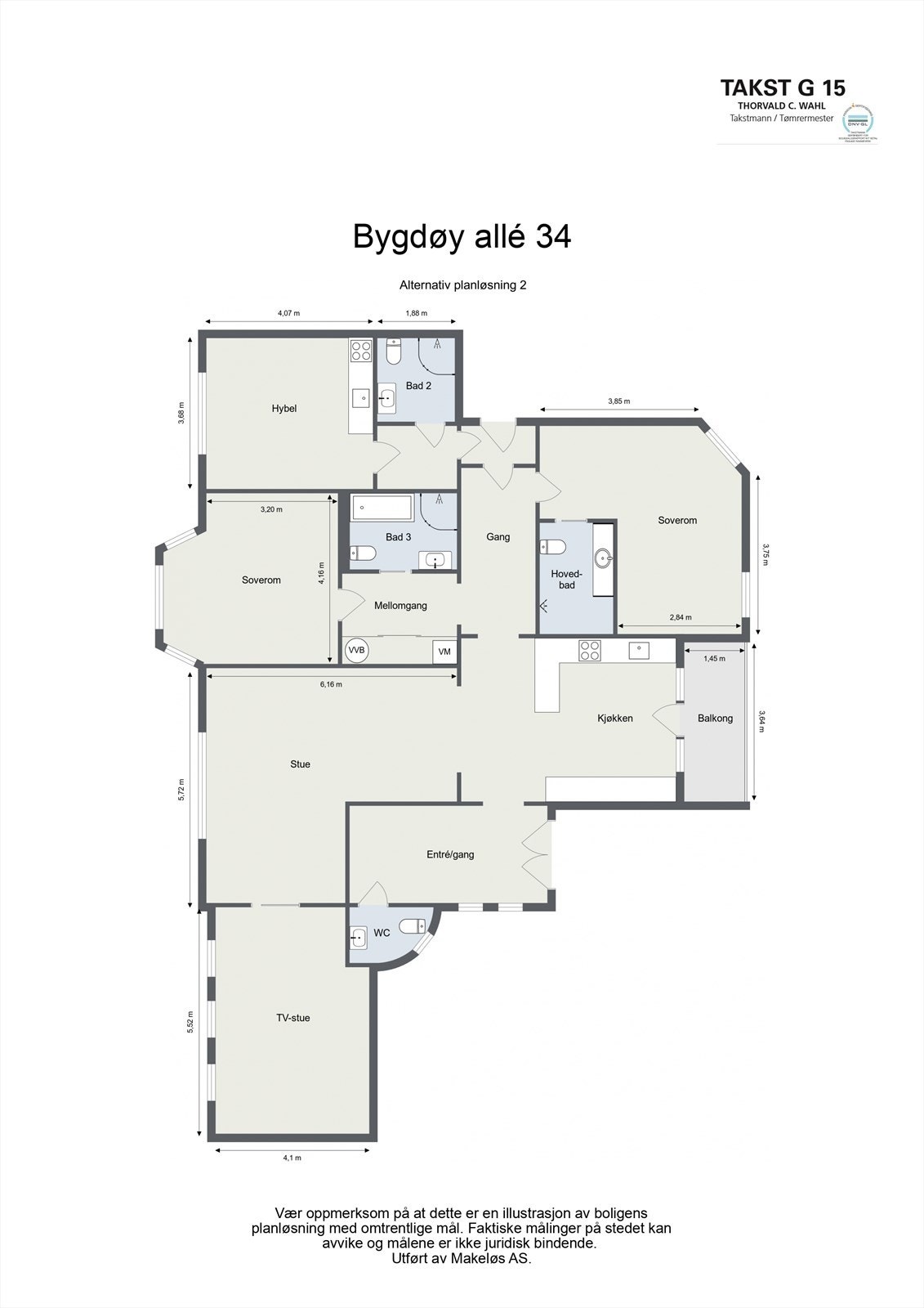 Alternativ plantegning forslag 2 med hybel. Galleribilde