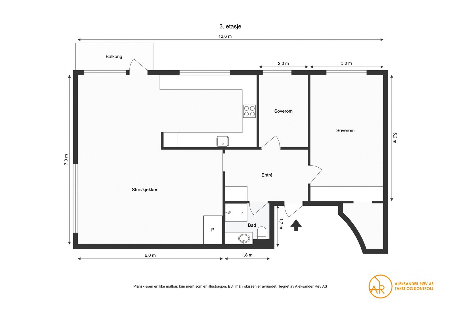 Plantegning 3., etasje Galleribilde