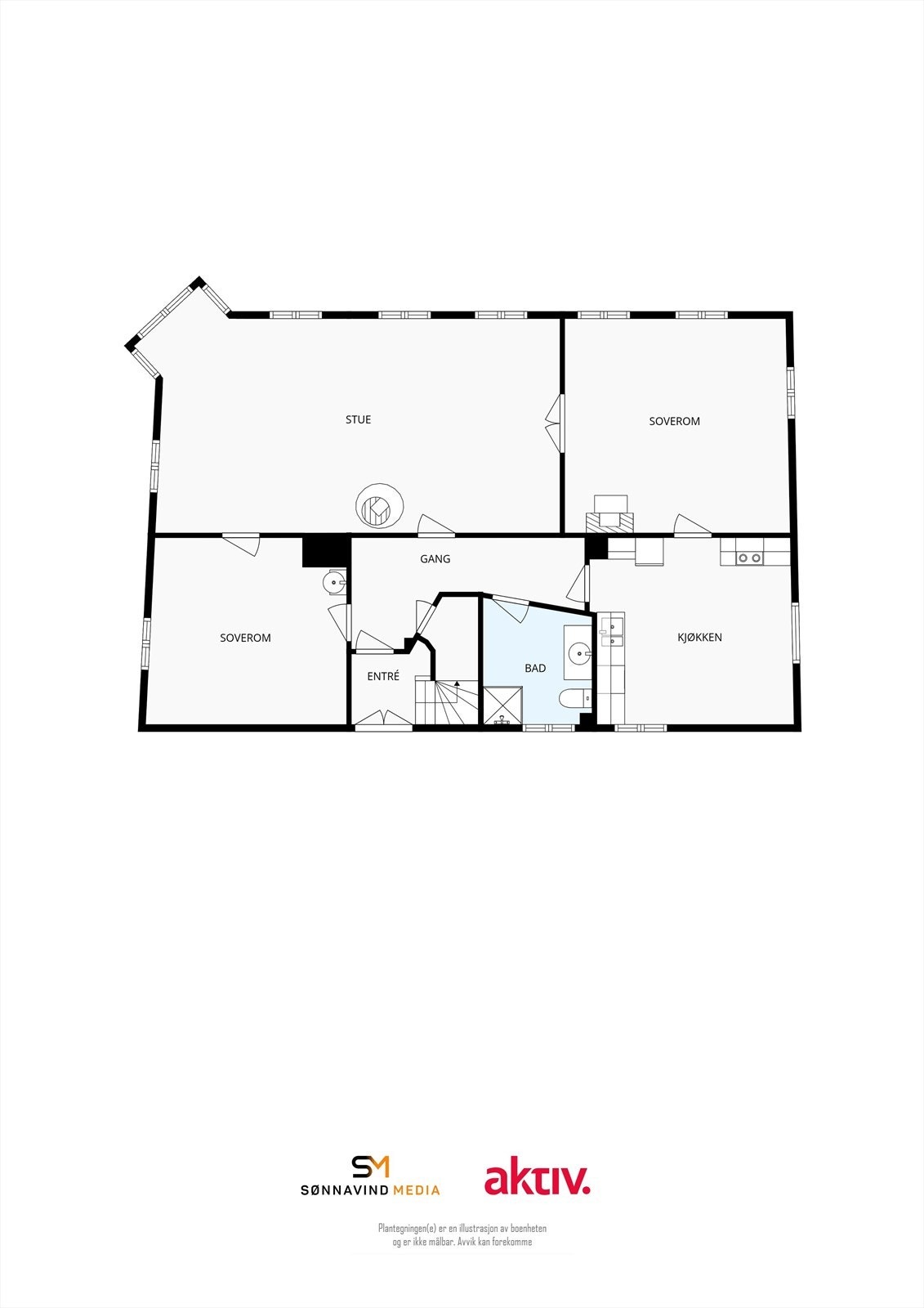 Det foreligger ikke bilder av 2. etasje, kun plantegning. Galleribilde